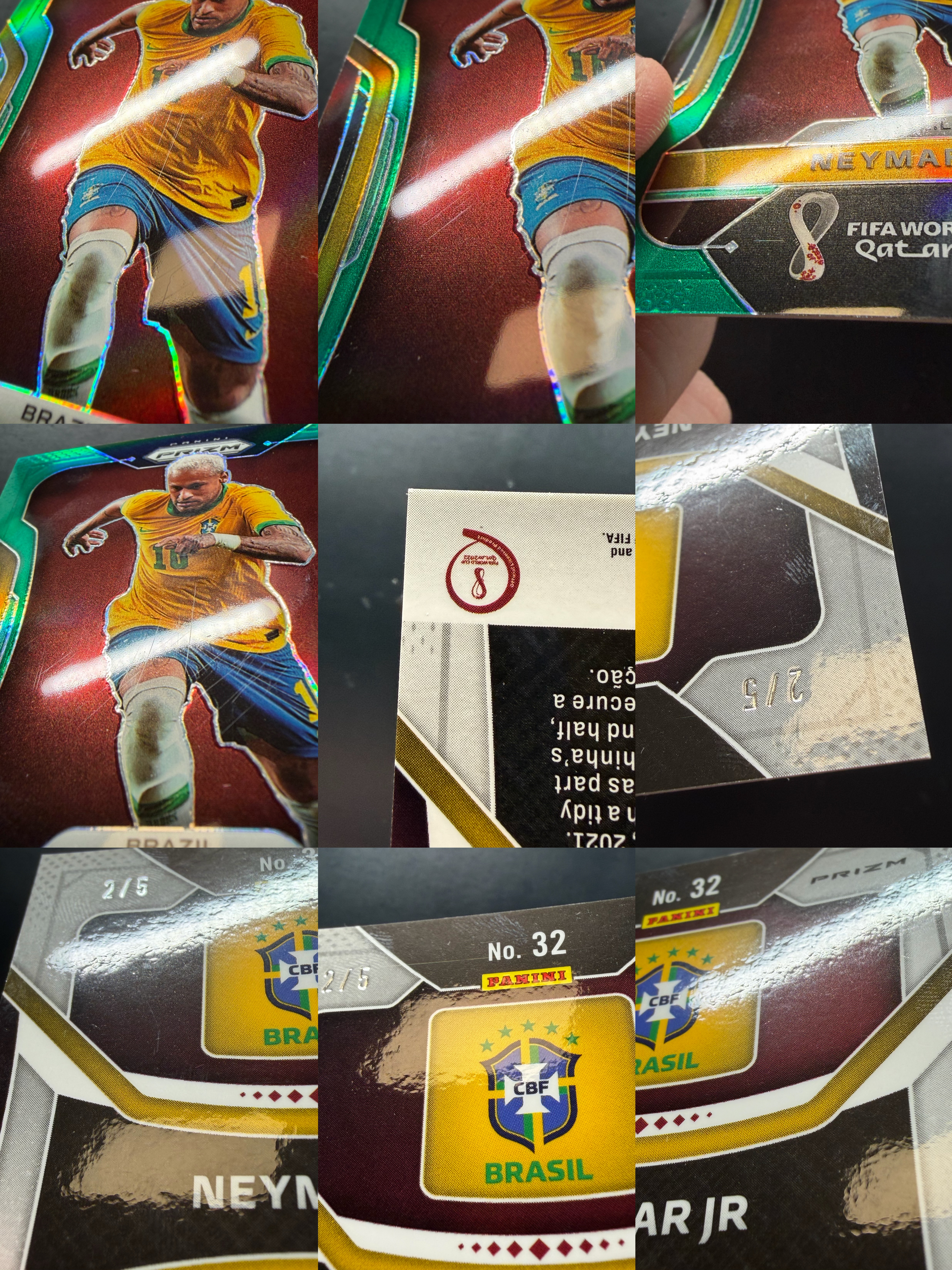 2022 Panini World Cup Prizm Neymar 世界杯 内马尔 /5编 绿折 Base 巴萨 巴塞罗那 FCB 巴西 巴黎 卡品如图 梅西 队友 亚马尔 偶像 持续大涨 江枫拍卖