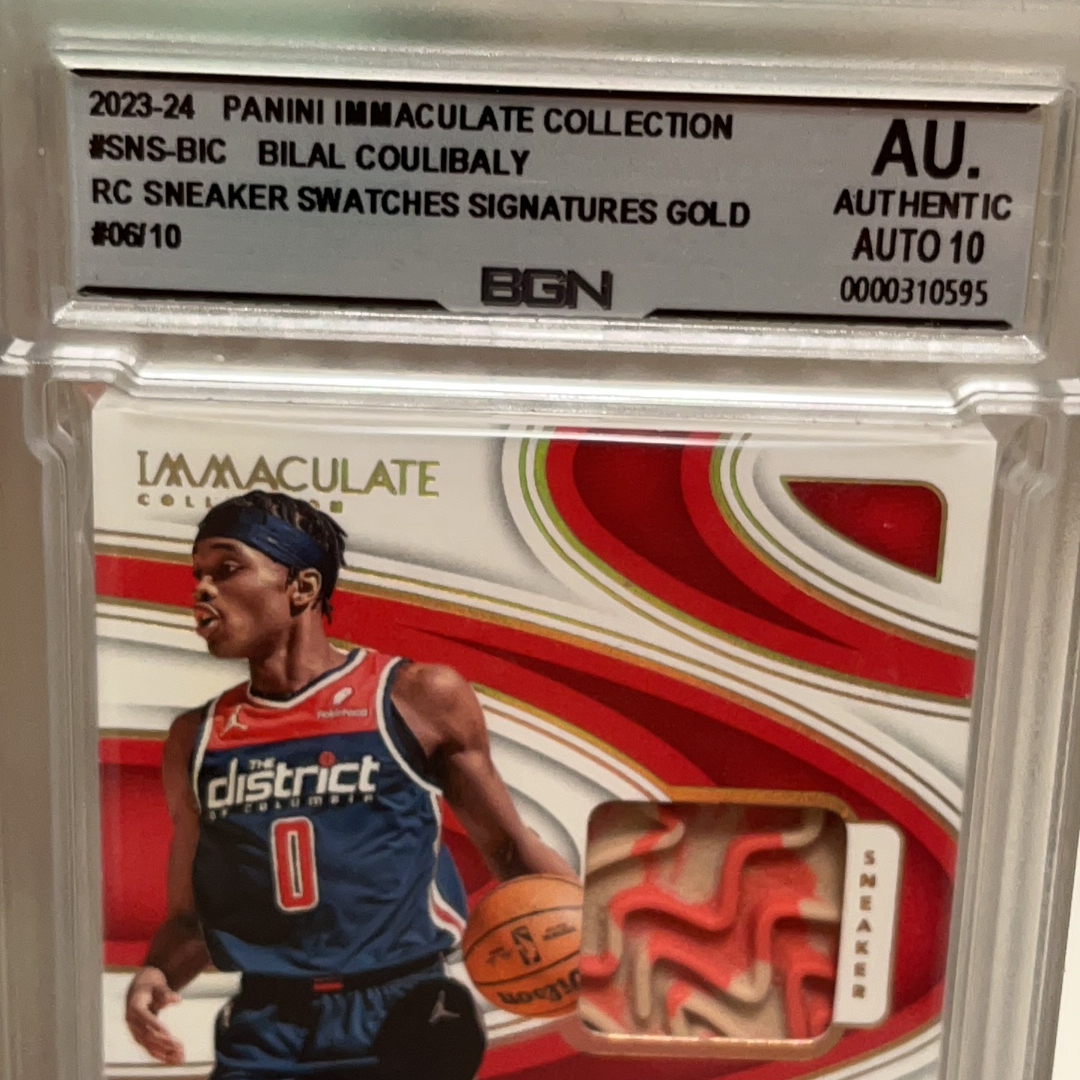 2023-24 Panini Immaculate Bilal Coulibaly RC 奇才 新秀 比拉尔 库利巴利 10编 BGN 10分 球鞋 签字 卡签 卡品如图 精美收藏佳品