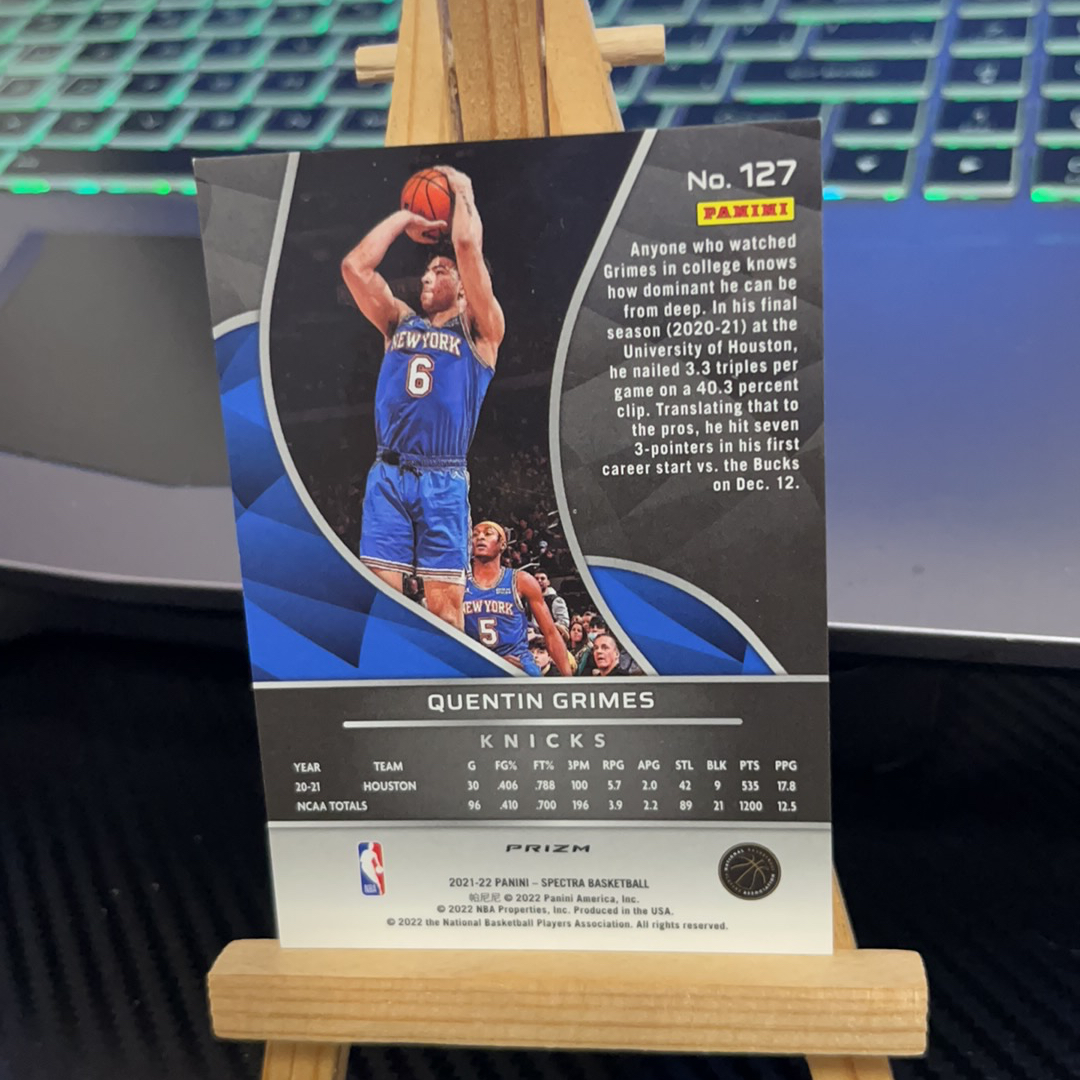 2023-24 Panini Spectra Quentin Grimes RC 格兰姆斯 尼克斯 新秀 折射 光谱 卡品如图 凑图必备 值得收藏