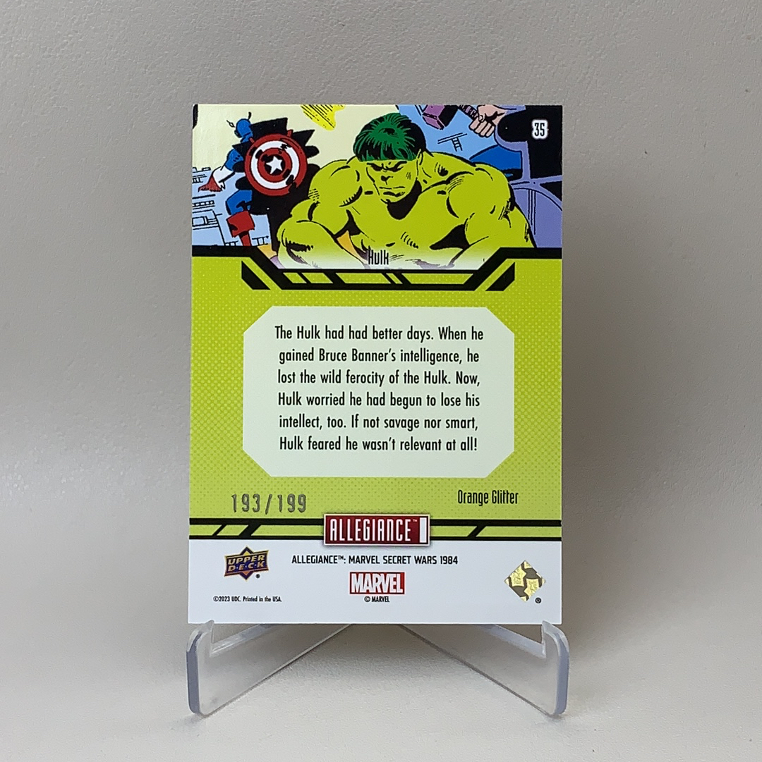 【弈卡代拍】2023 Upper Deck Marvel漫威Secret Wars 秘密战争 大比例 橙波点折 绿巨人 无敌浩克 Hulk 193/199编 品相如图 凑套必备 Mito