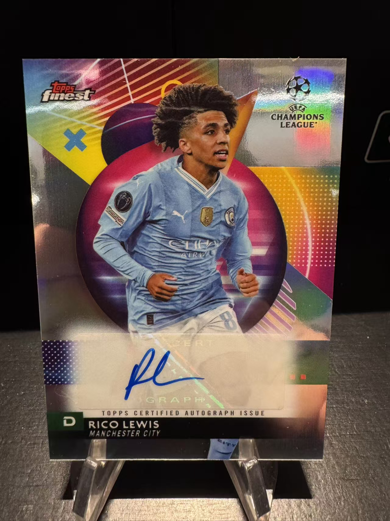 龖2023-24 Topps Finest Rico Lewis 里科 刘易斯 英格兰 曼城 欧冠 签字 签名 银折 折射 卡品如图 MJ002L