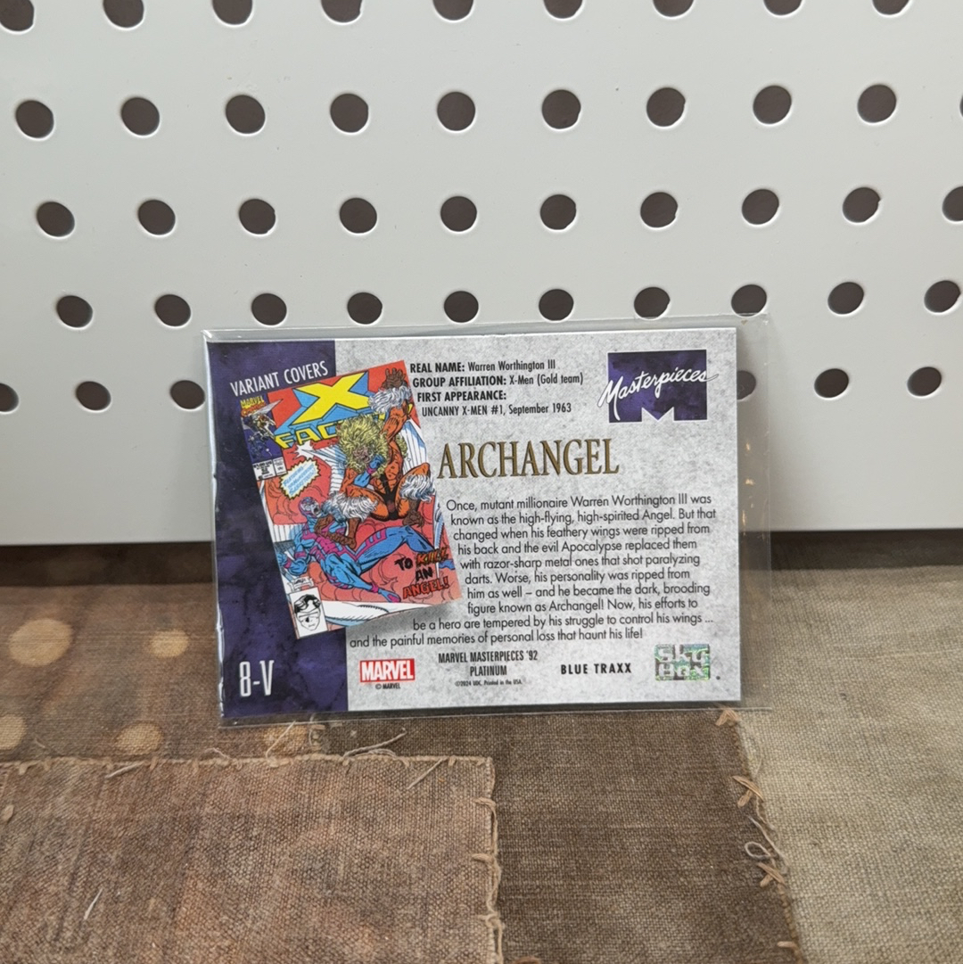 2024 SkyBox Marvel (MCU) 漫威 masterpieces 92 Platinum 92 白金 蓝Mojo折 1:24 变体杂志封面 大天使 Archangel