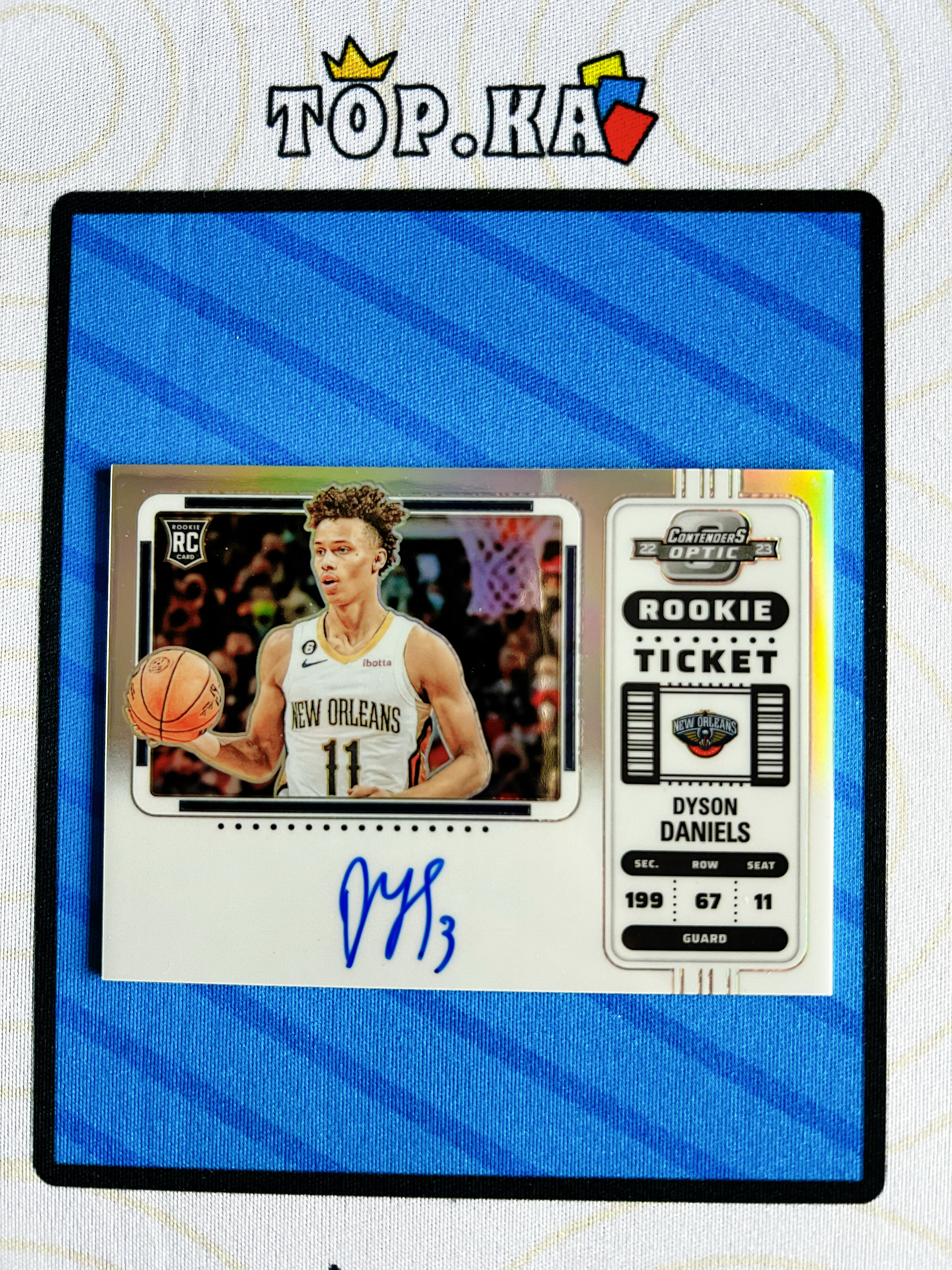 【顶尖卡社】2022-23 Panini Contenders Optic Dyson Daniels 球票OP 新秀RC 戴森 丹尼尔斯 签字 银折卡签 变化版 鹈鹕 详情看描述 卡品如图【XF】