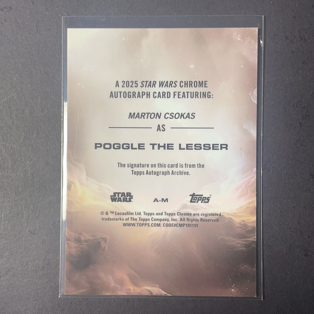 2025 Topps Star Wars 星球大战 下等人波格尔 正传克隆人的进攻 配音演员签字 紫折射签字199编 贴签 2025 Topps Chrome星战TC系列