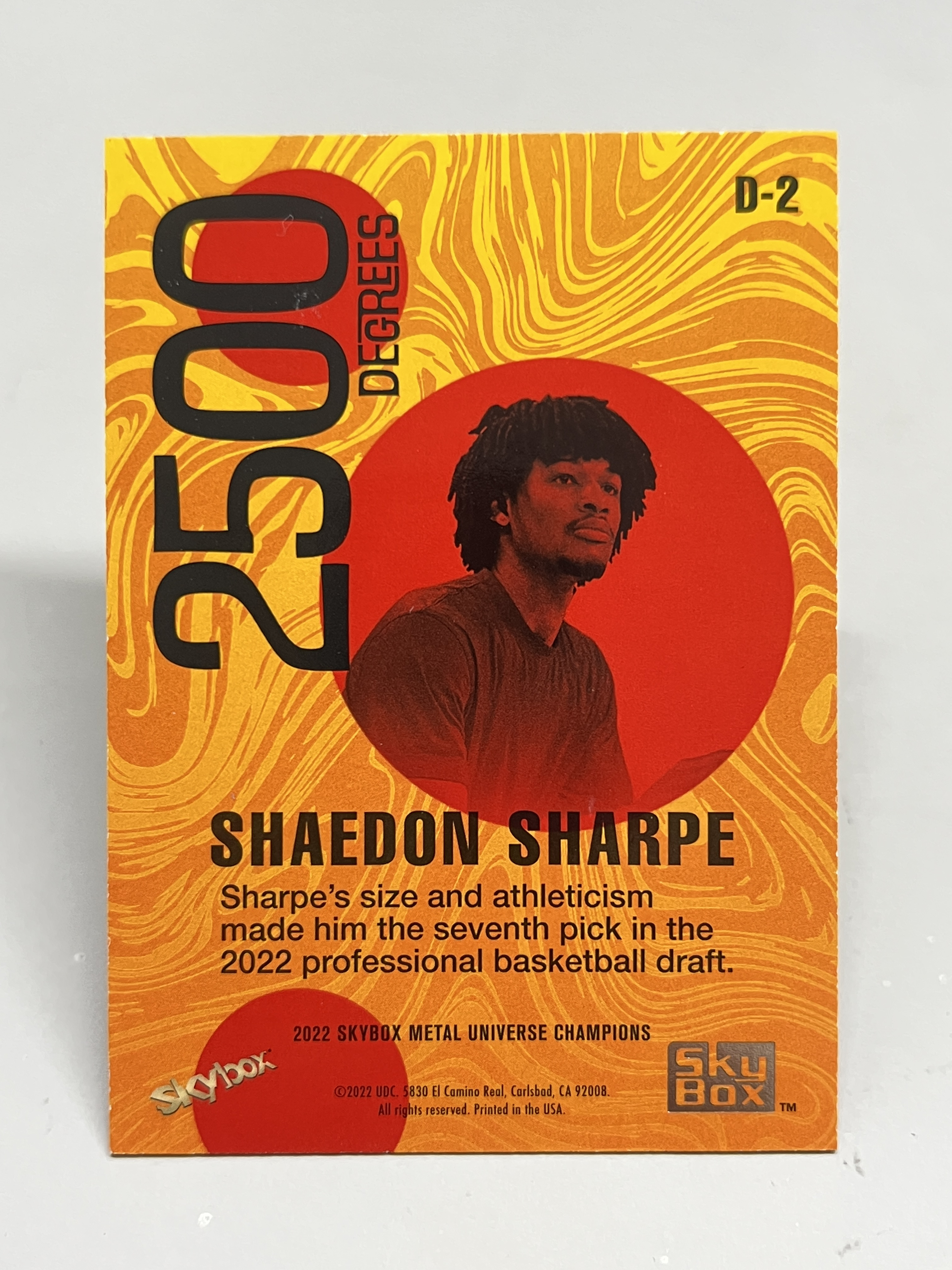 2022 SkyBox Metal Universe Champions Shaedon Sharpe【挂机拍卖】夏普 金属宇宙冠军 奖章 特卡 橙折 收藏 凑套 卡品如图