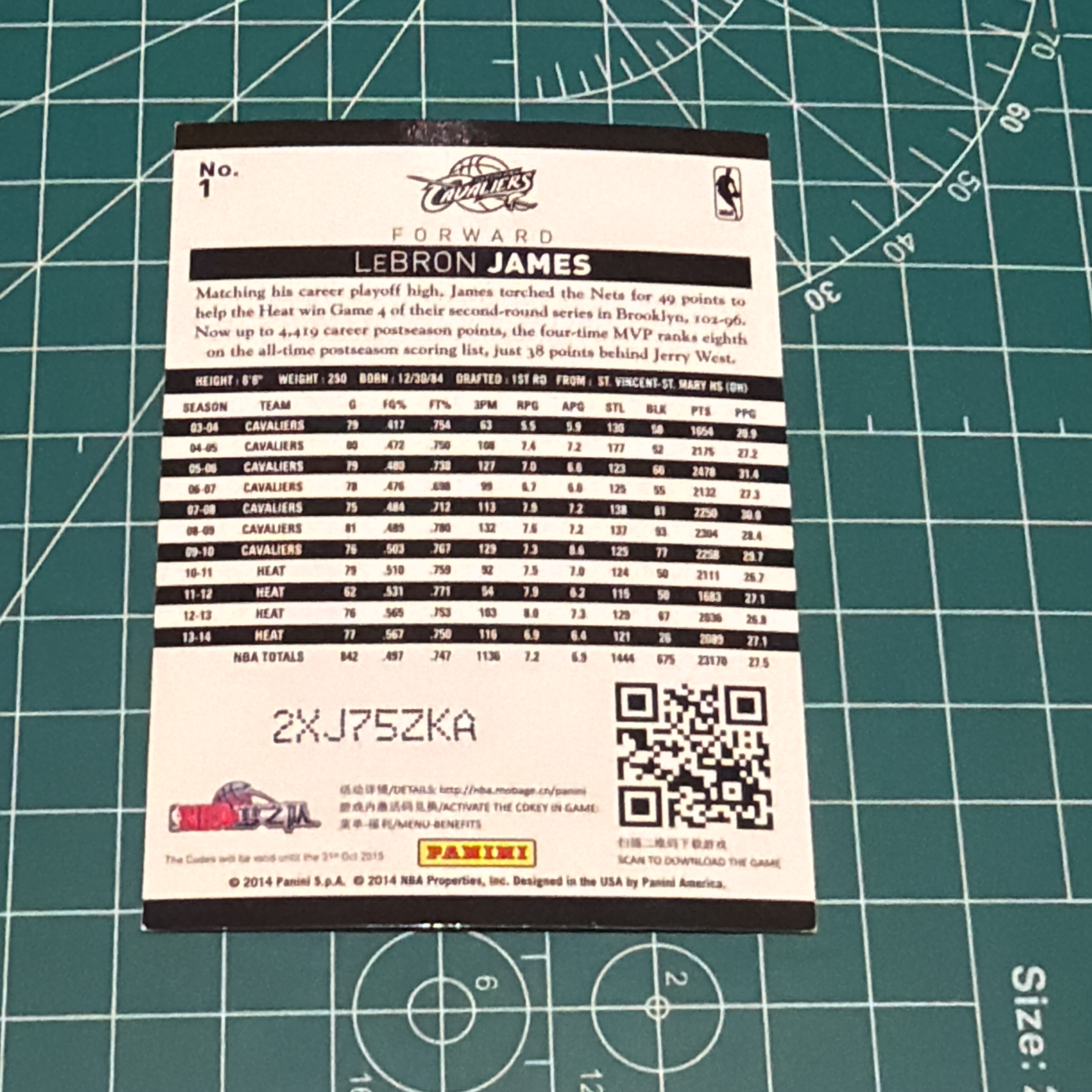 2013-14 Panini Americana LeBron James S.p.a. 勒布朗詹姆斯 小皇帝 LBJ 折射 银折 老北京 总决赛选图 闪卡 特卡 十年老卡 绝版卡 稀有大比例 角瑕