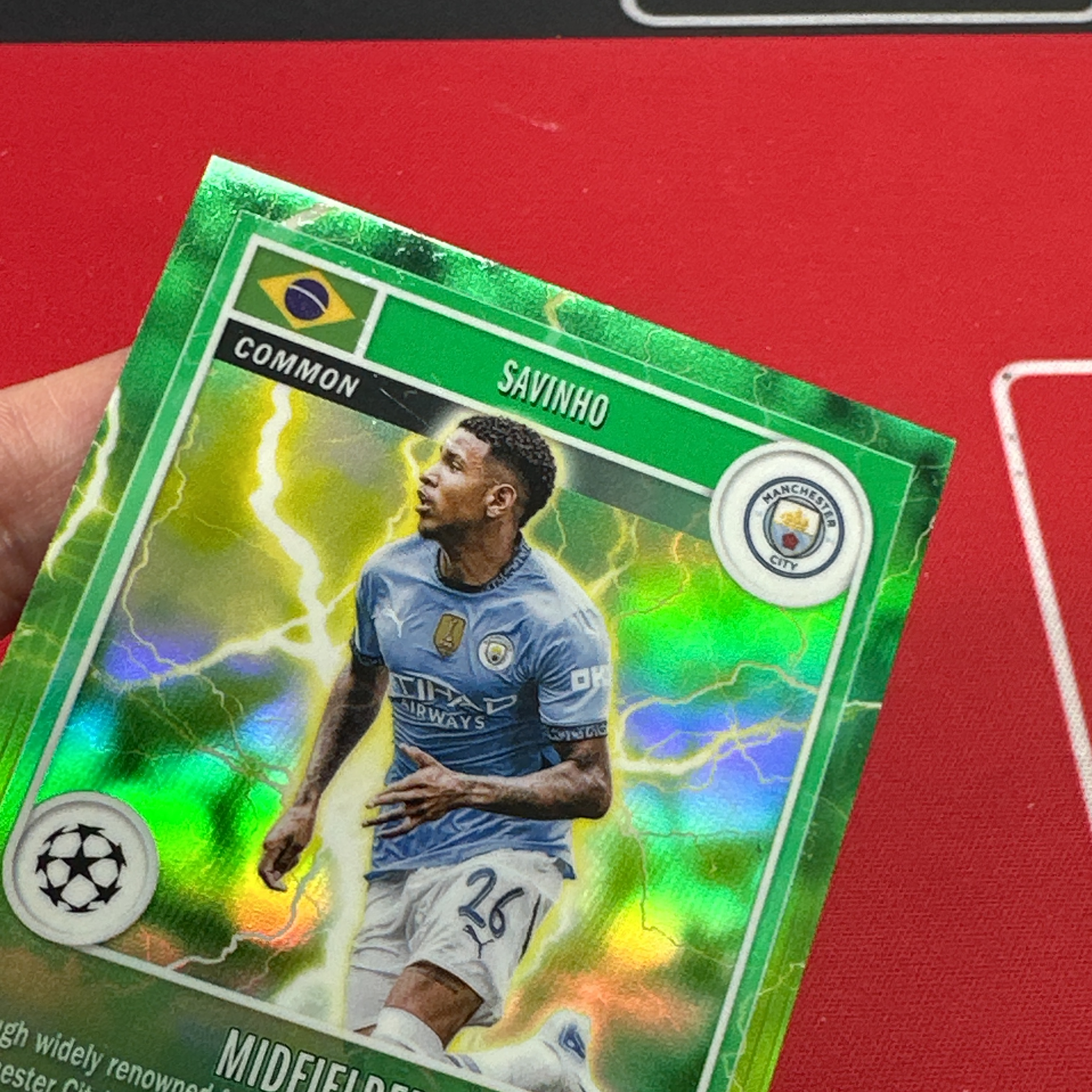 【四喜代拍】2024-25 Topps Merlin 欧战 梅林 曼城 Savinho 萨维尼奥 大比例 sp 绿闪电折 卡品如图(archer)