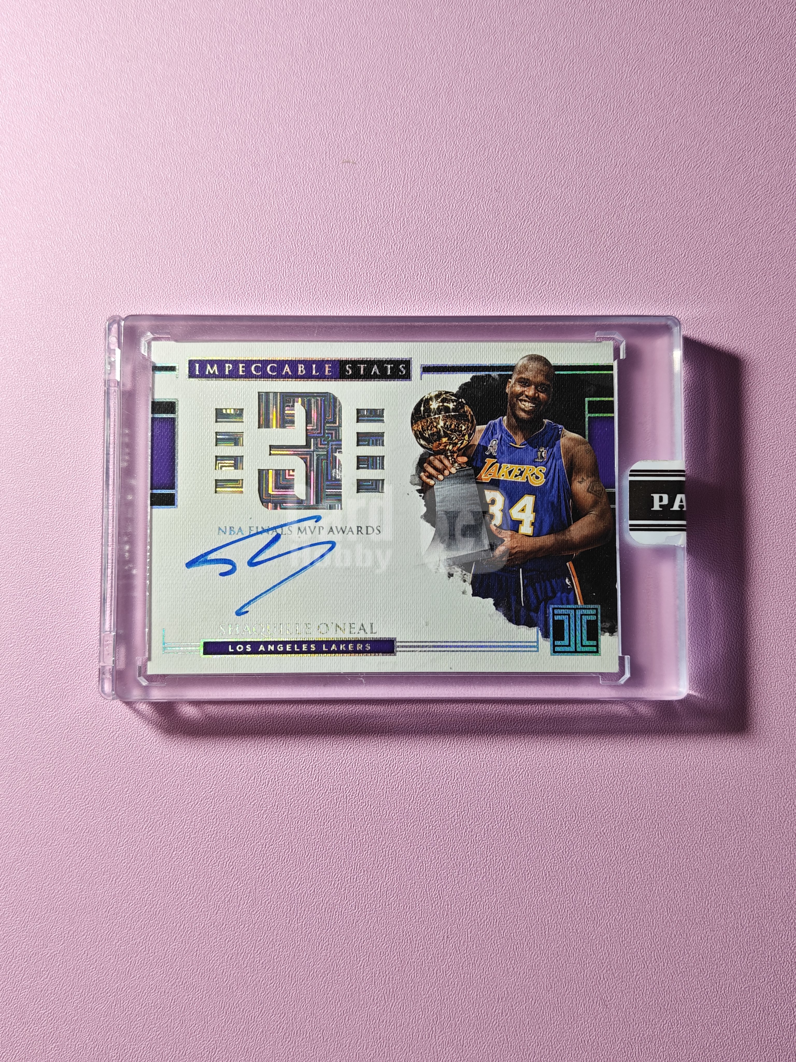 2017-18 Panini Impeccable Shaquille Oneal 【狗刺拍卖】湖人奥尼尔FMVP数据签字/3编最后一张 稀有大热凑套专收必三三