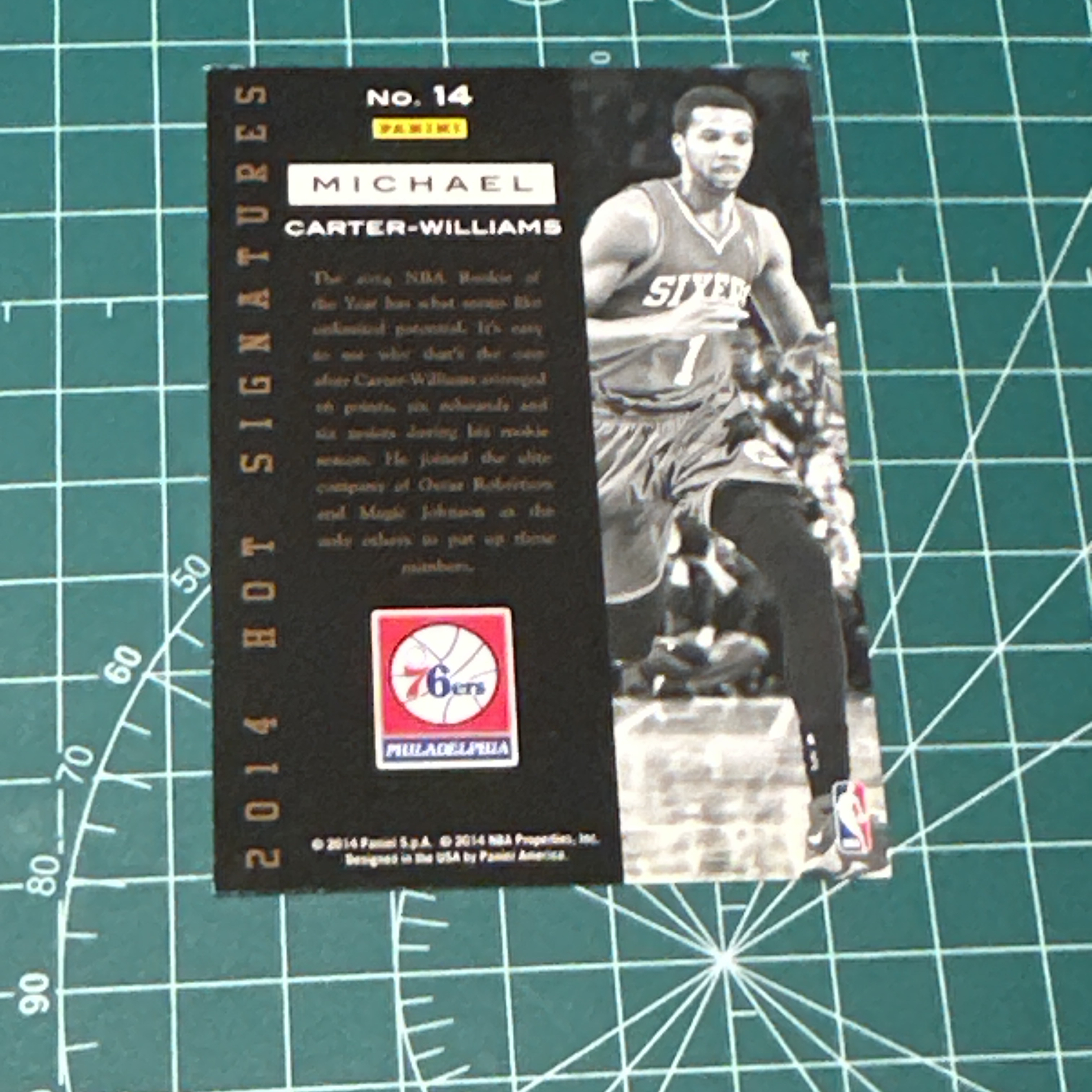 2014-15 Panini S.p.A Michael Carter-Williams 中雅图/中亚图 迈克尔卡特威廉姆斯 迈卡威 金签卡 签名 签字 金色印签 特卡 老卡 绝版卡 稀有大比例