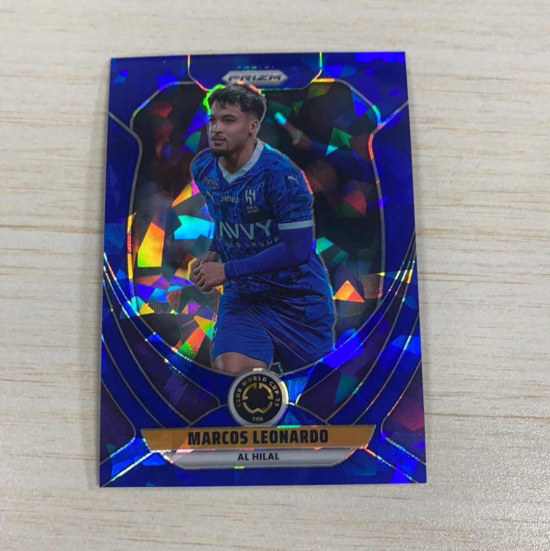 【小牛代拍】2025 Panini Prizm MARCOS LEONARDO 世俱杯PZ 利雅得新月 莱昂纳多 175编 蓝碎冰折 卡品如图(一哥)