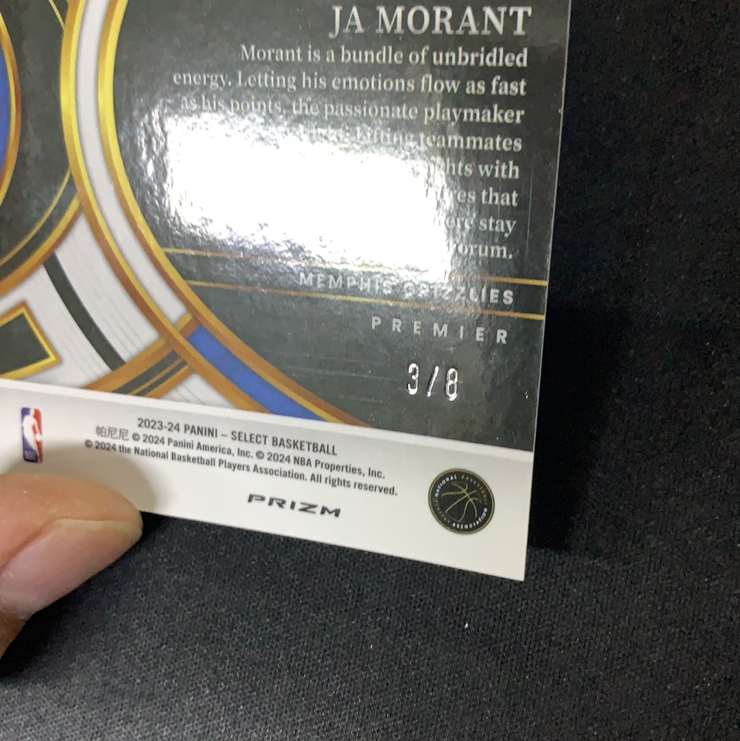 2023-24 Panini Select Ja Morant 【SC拍卖】SE 信封 灰熊 莫兰特 3/8编 二级 hyper折 瑕疵如图收藏必备(clf老板)