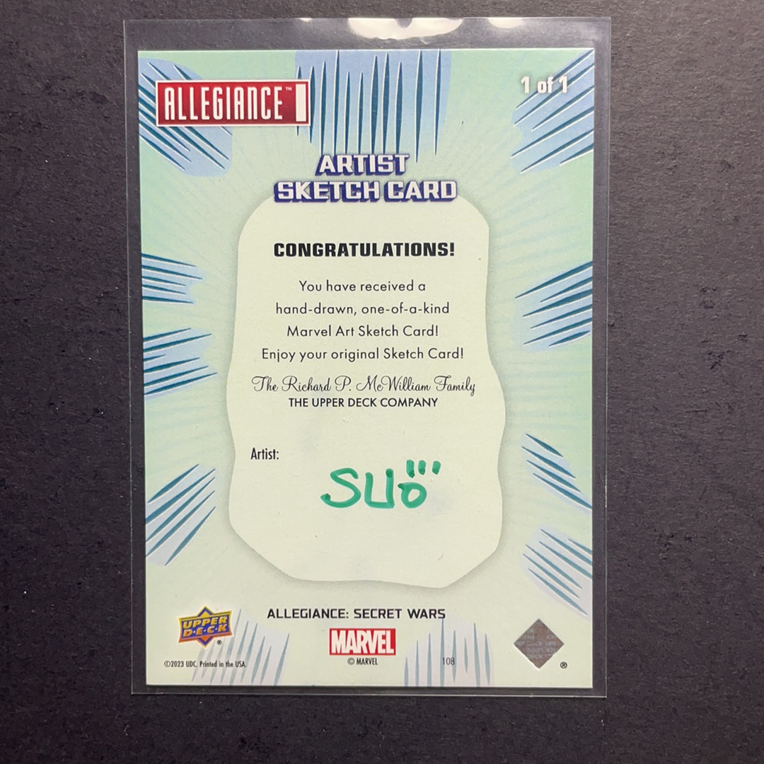 2024 Upper Deck Marvel (MCU) 秘密战争 女浩克 1/1官卡手绘 热门画师Sanna U SUO 2024 UD漫威漫画 忠诚三部曲秘密战争系列