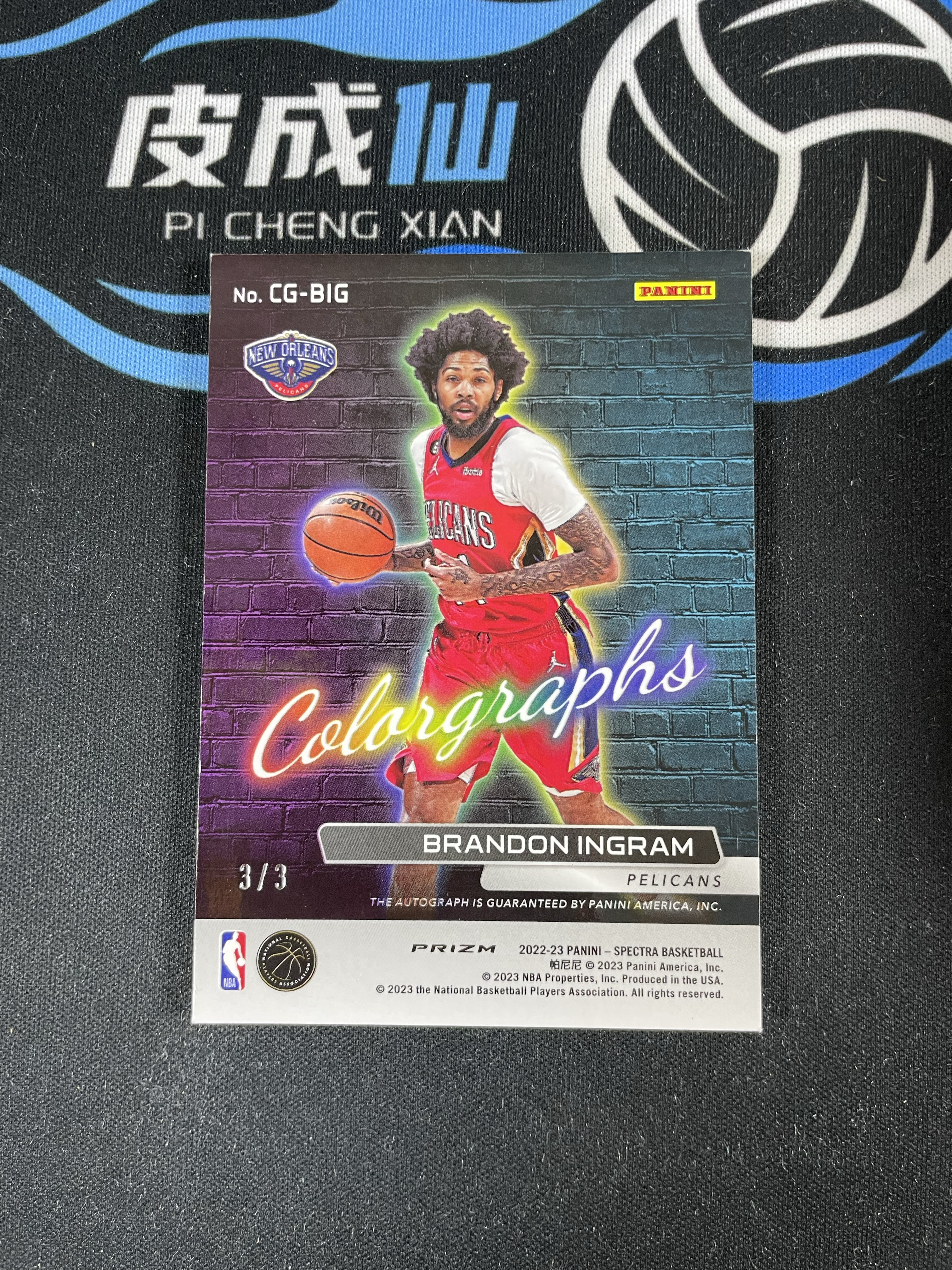 【皮成仙拍卖 统一手续费6%】 PANINI 22-23 光谱 SPECTRA 鹈鹕 英格拉姆 金hyper折射 签字 卡签 3/3编 尾编 瑕疵如图 值得收藏【只发顺丰】james669.27