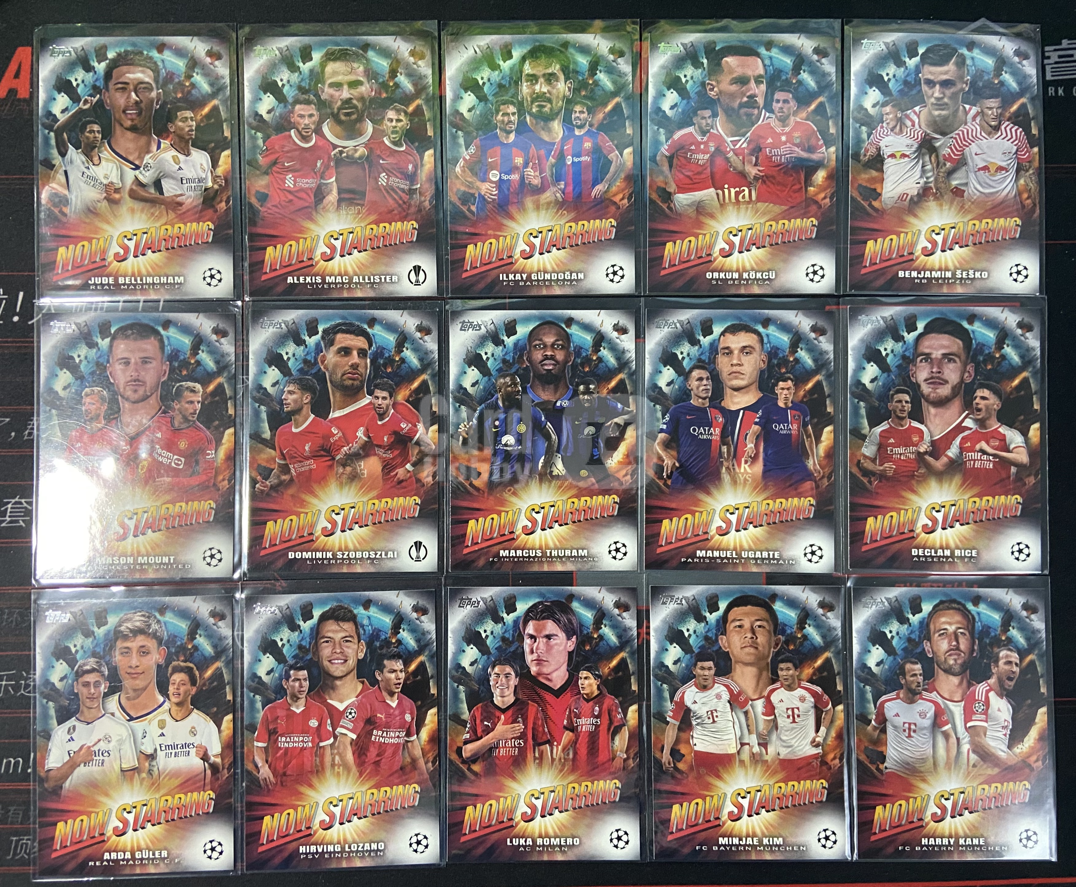 2024 Topps UCC Harry Kane 欧冠 全套 15张 Now Starring 主演特卡 贝林厄姆 赖斯 莱斯 凯恩 居莱尔 索博斯洛伊 京多安 芒特等 lot 打包 万卡-双双