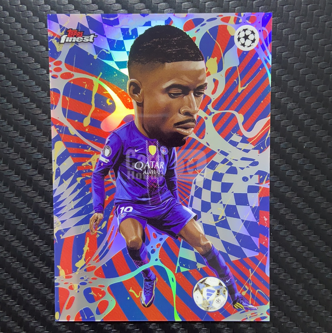 2025-26 Topps Finest 卡品如图(一哥) Ousmane Dembele 欧冠 大巴黎 奥斯曼 登贝莱 金球奖得主 法国 超大比例 稀有 大头 Headliners