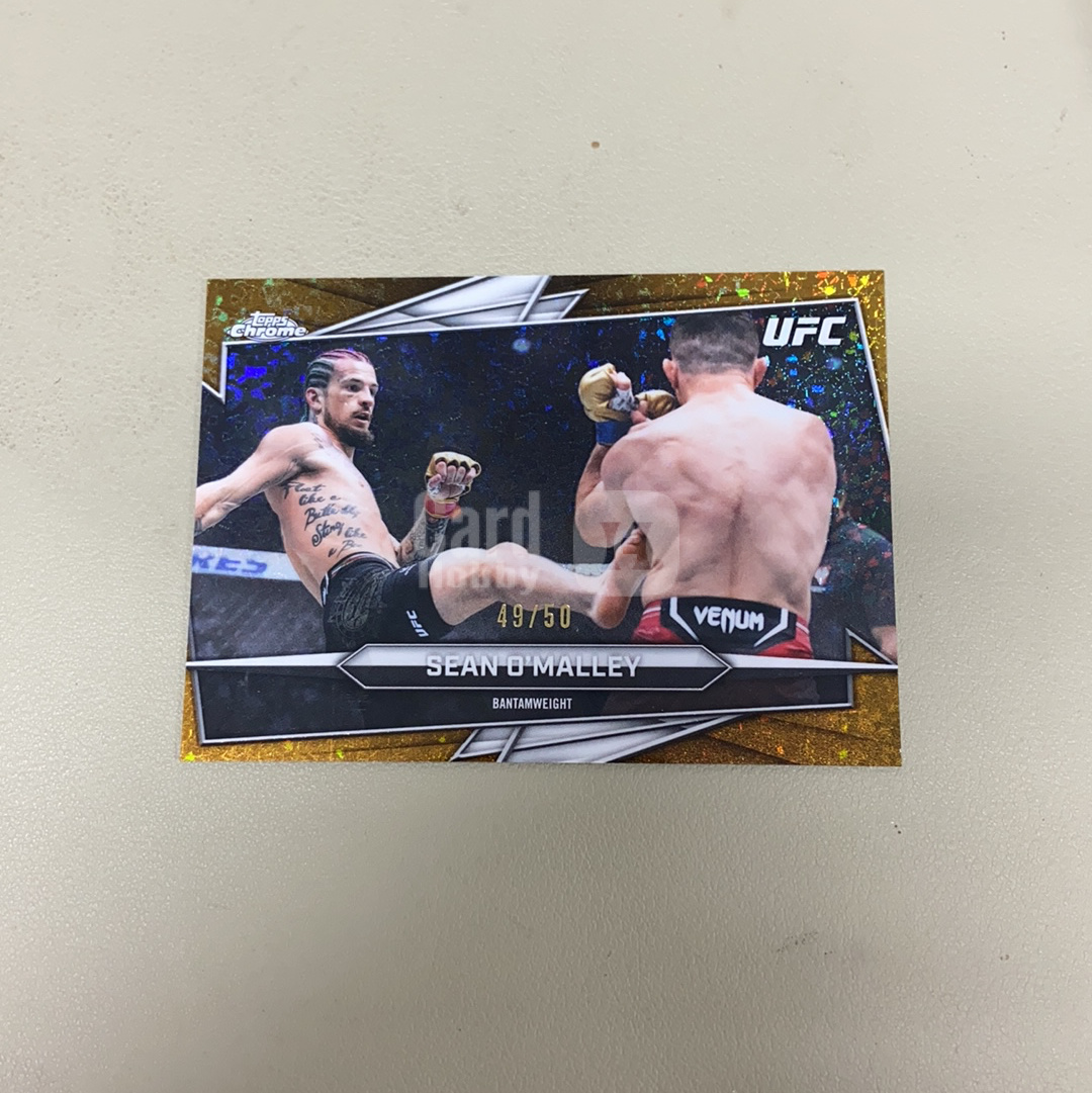 【小牛代拍】2026 Topps Chrome UFC Sean O'malley 肖恩 奥马利 蜜糖 金碎点折 49/50编 低编 卡品如图(男)