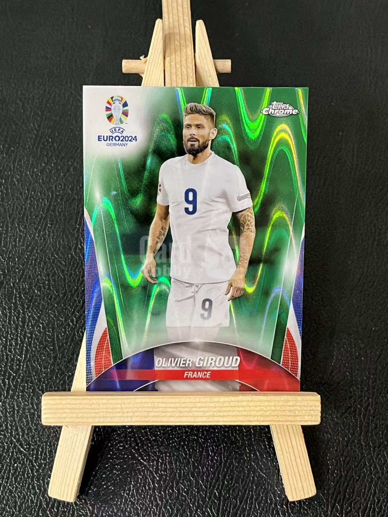 2024 Topps Chrome Olivier Giroud 吉鲁 绿熔岩折 法国 银折 欧洲杯 实卡精美 卡品如图 LA-1