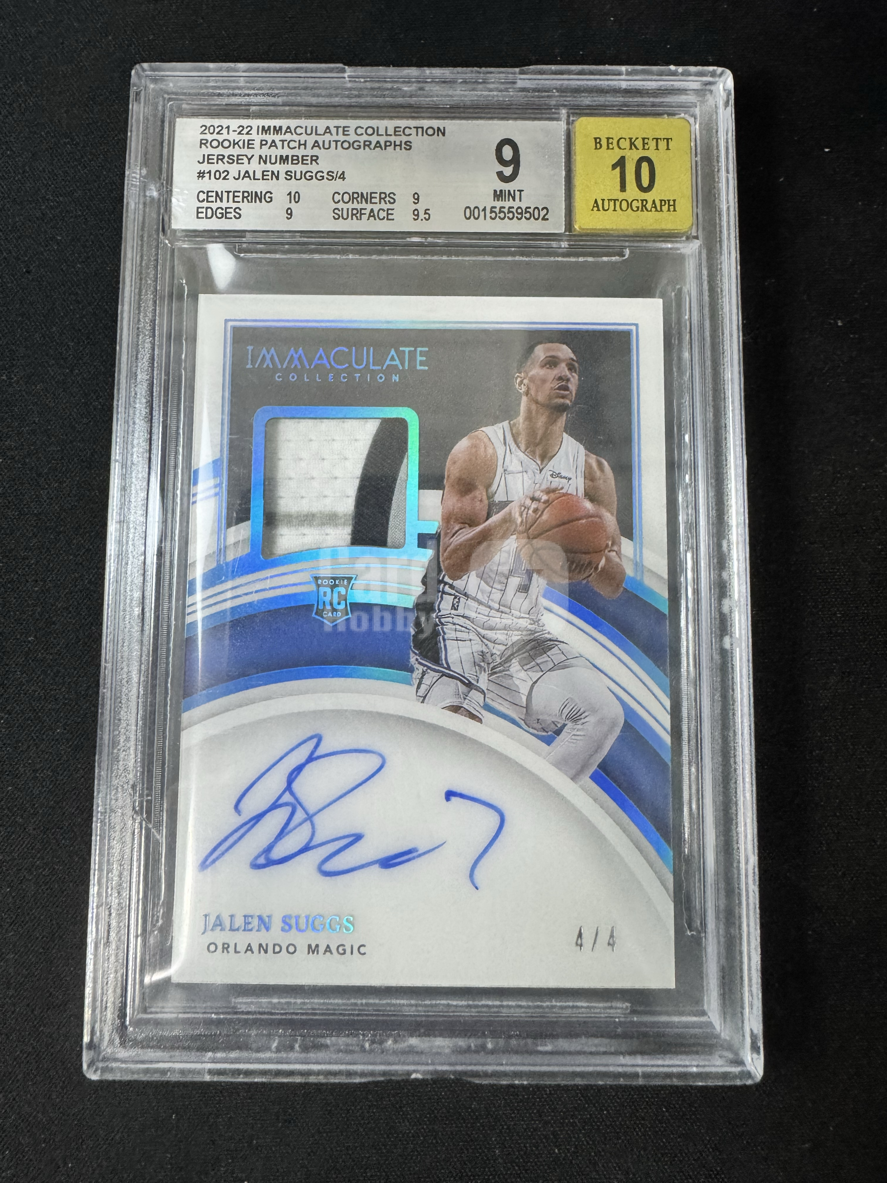 2021-22 Panini Immaculate Jalen Suggs RC IMM 杰伦 萨格斯 新秀 RPA 4/4/4 三同背 堪比Logoman BGS 9/10 最强Hit卡 卡品如图