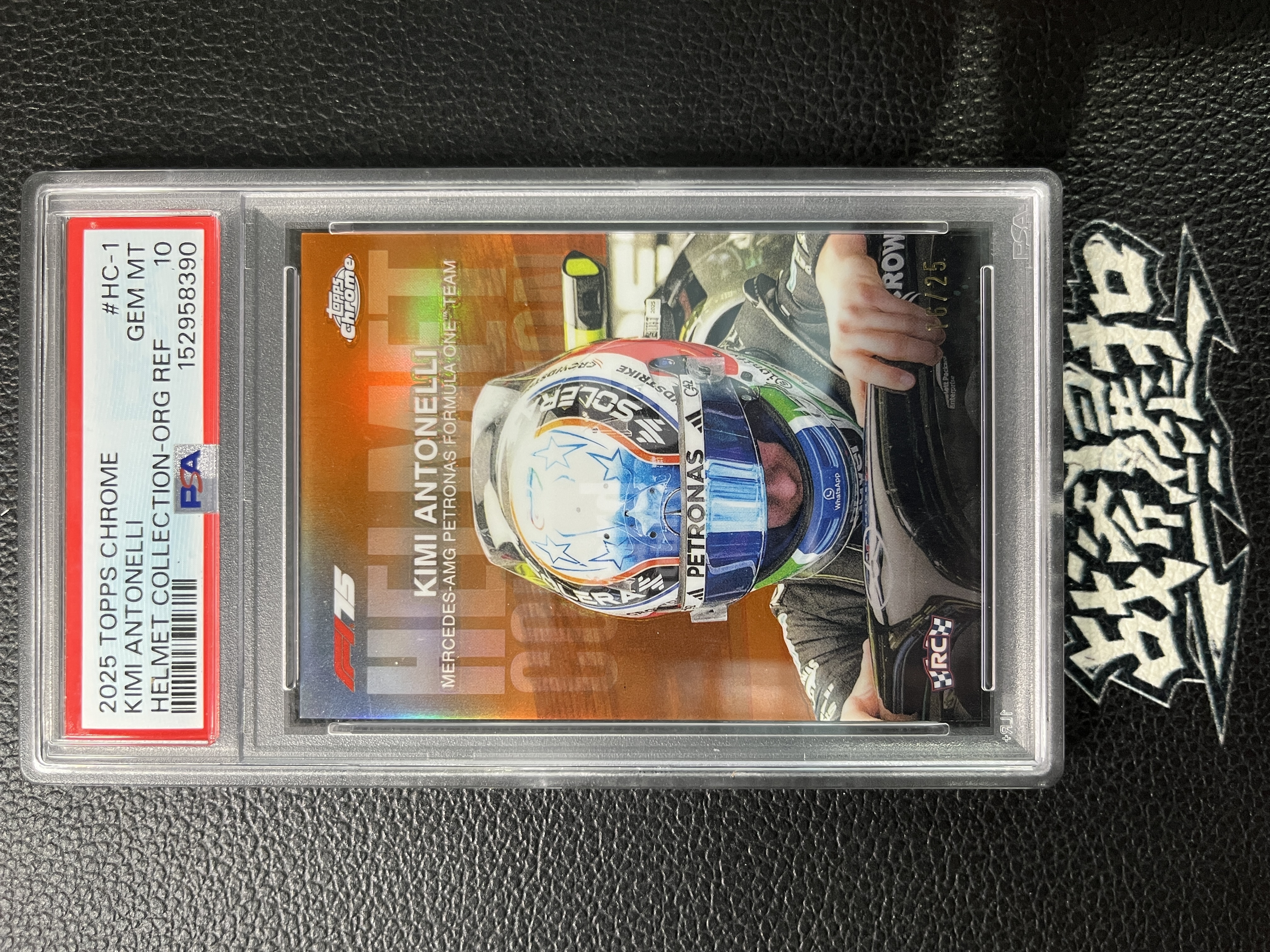 【战斧精品】2025 Topps Chrome F1 75周年 Kimi Antonelli 基米 安东内利 AMG 梅赛德斯奔驰 Helmet 头盔特卡 折射 RC新秀 25编 橙折 PSA10 卡品完美！收藏必备｜战斧刘佳O1