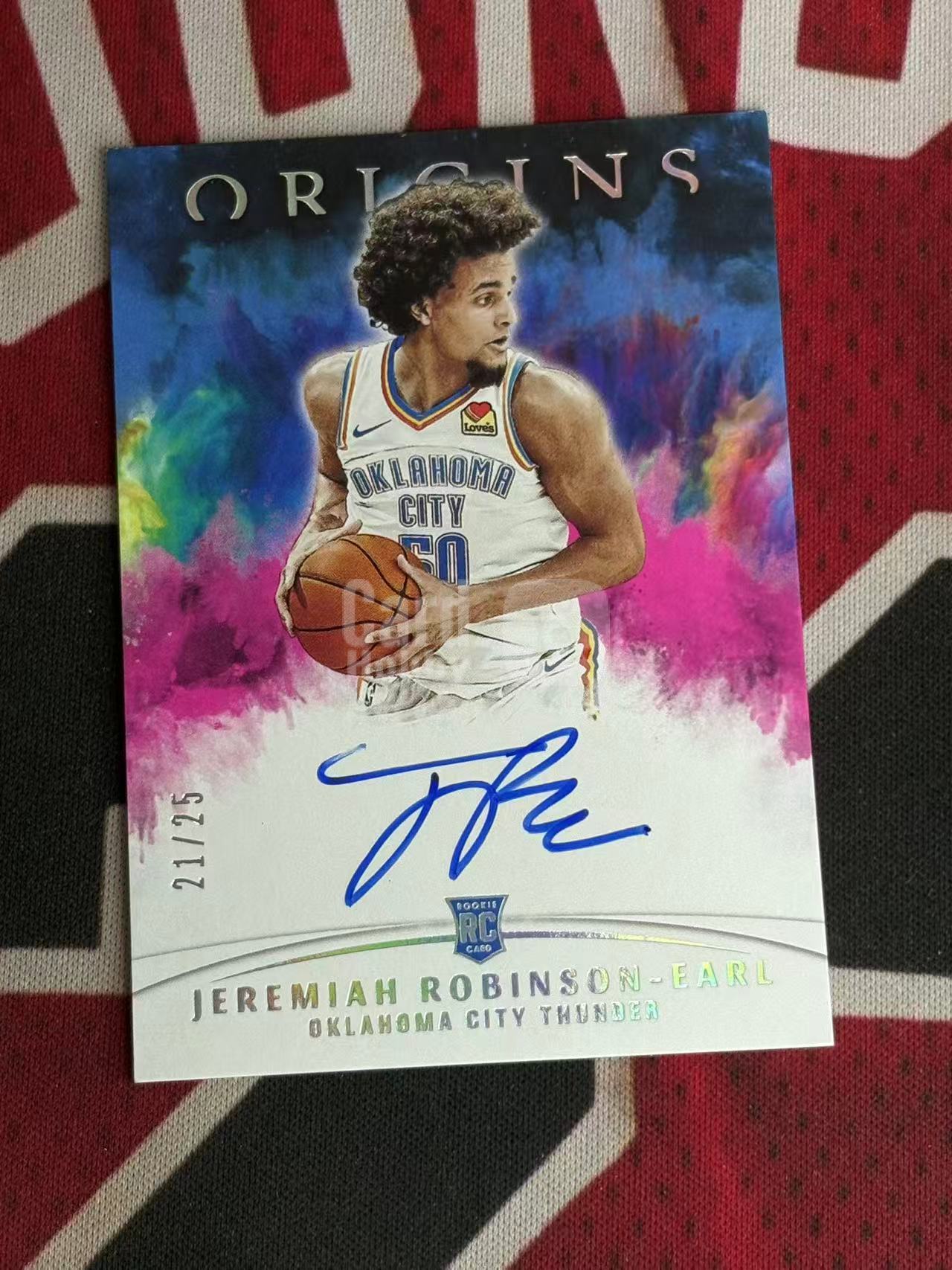 2021-22 PANINI ORIGINS Jeremiah Robinson-Earl 起源系列 雷霆 新秀RC 杰迈里亚罗宾逊厄尔 25编 低编 签字卡 卡签 粉闪版粉平行【烂臭嘴拍卖】