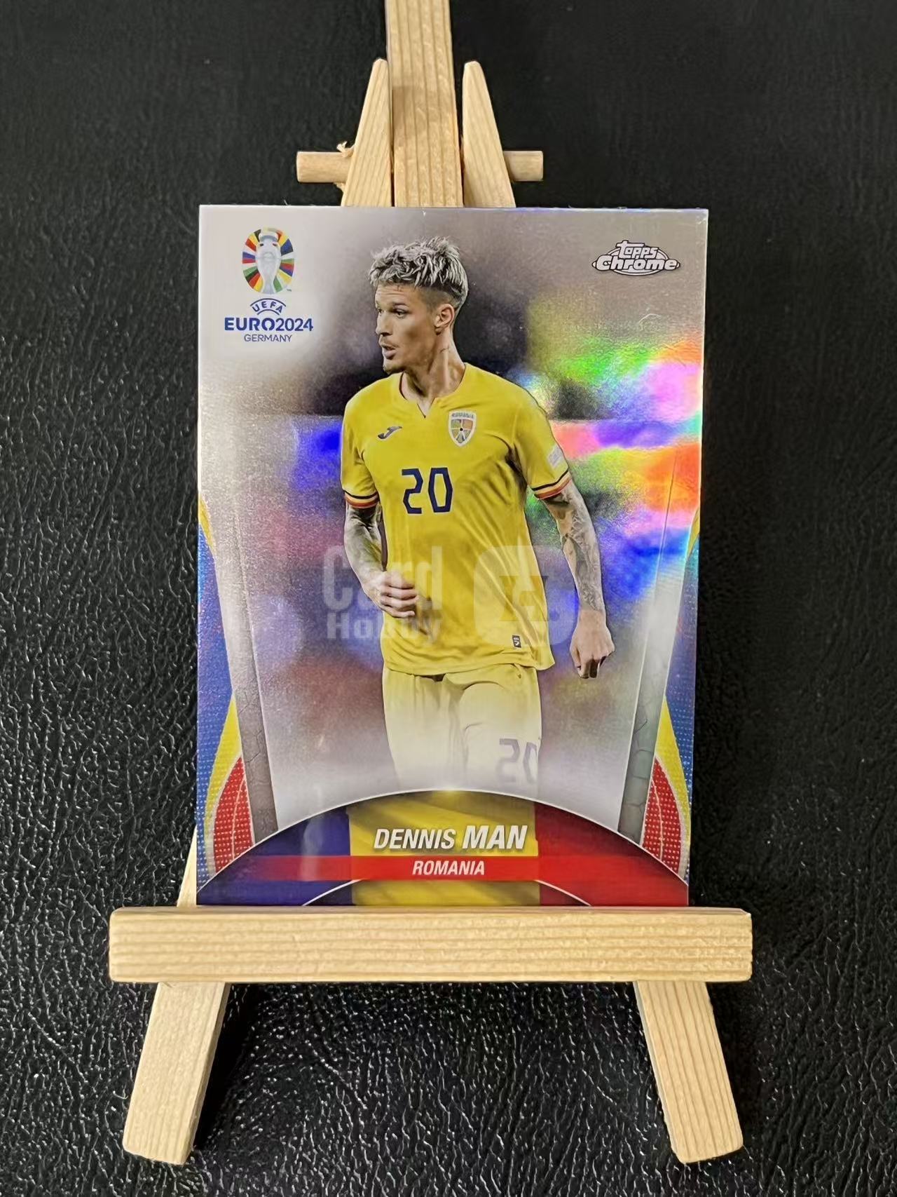 2024 Topps Chrome dennis man 丹尼斯 曼 罗马尼亚 银折 欧洲杯 实卡精美 卡品如图 LA-1