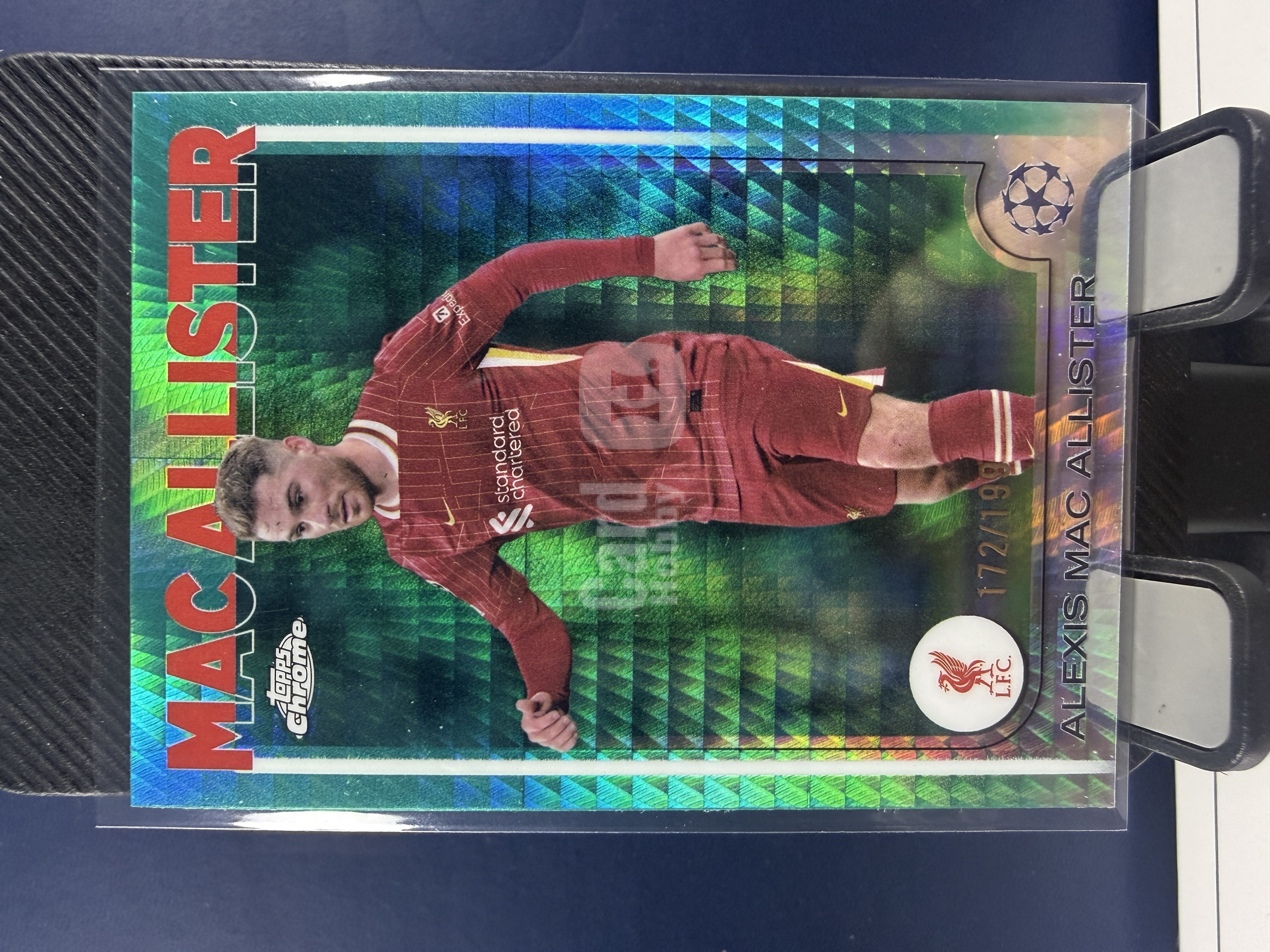 2024-25 Topps Chrome Alexis Mac Allister TC 欧冠 利物浦 麦卡利斯特 Aqua折 折射 199编 收藏必备 (沸腾)