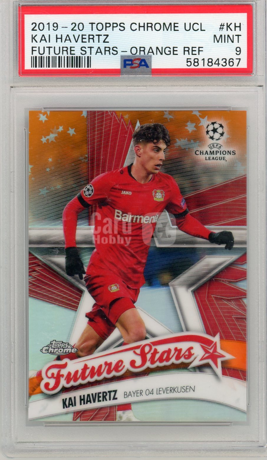 2019 Topps Chrome Soccer UCL Future Stars Orange Refractor Kai Havertz Leverkusen /25 PSA9 托普斯镀铬 伦敦大学学院 未来之星 橙色折射版 凯哈弗茨 