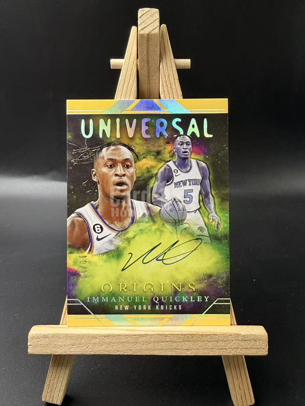 2023-24 Panini Origins Immanuel Quickley 【YT拍卖】伊曼纽尔 奎克利 起源 尼克斯 签字 卡签 宇宙签 金平行 10/10尾编~闪电q