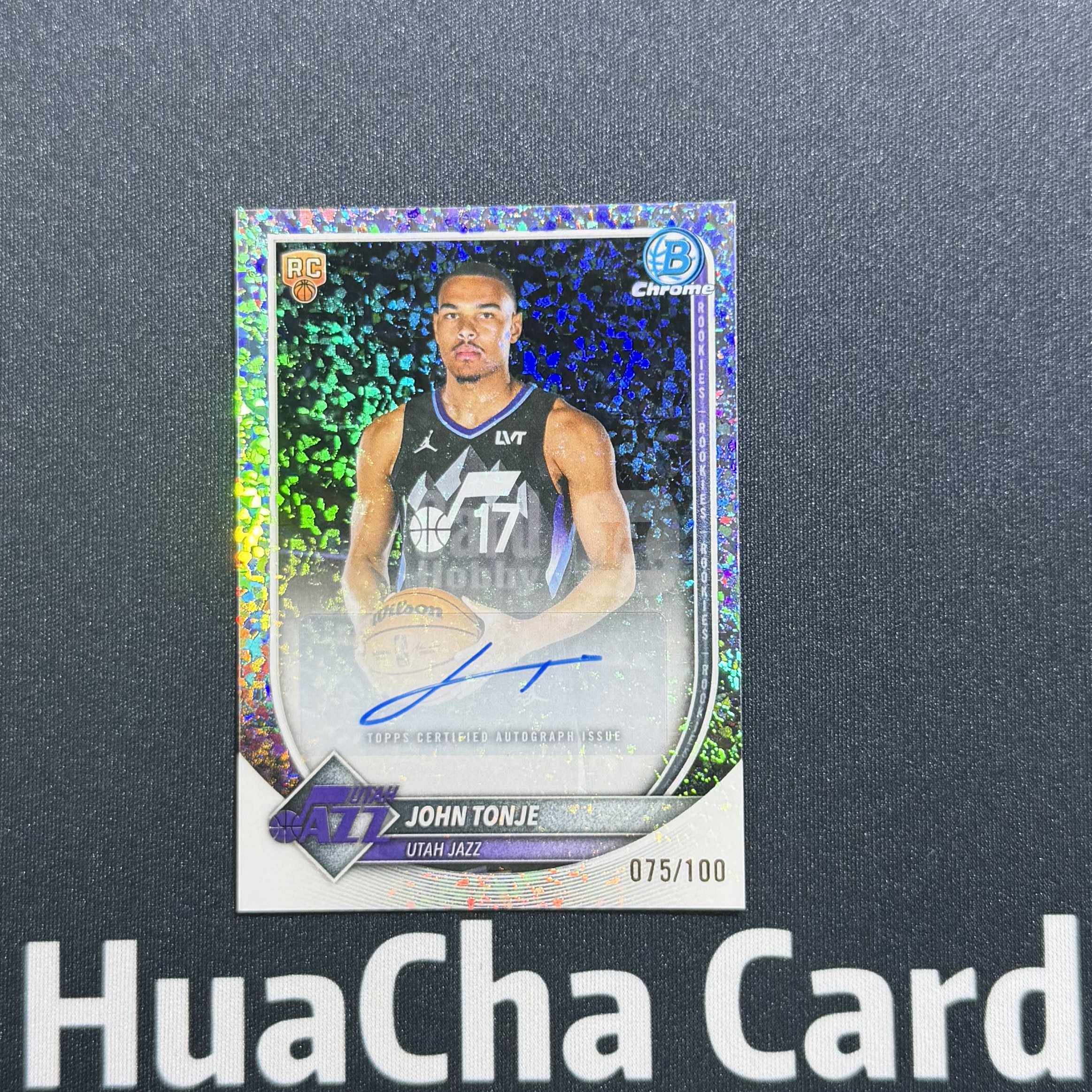【花茶代卖】2025-26 Topps Bowman Chrome John Tonje 约翰通杰 爵士 新秀RC 签字 碎闪折 折射 /100编 卡品如图 #A东契奇