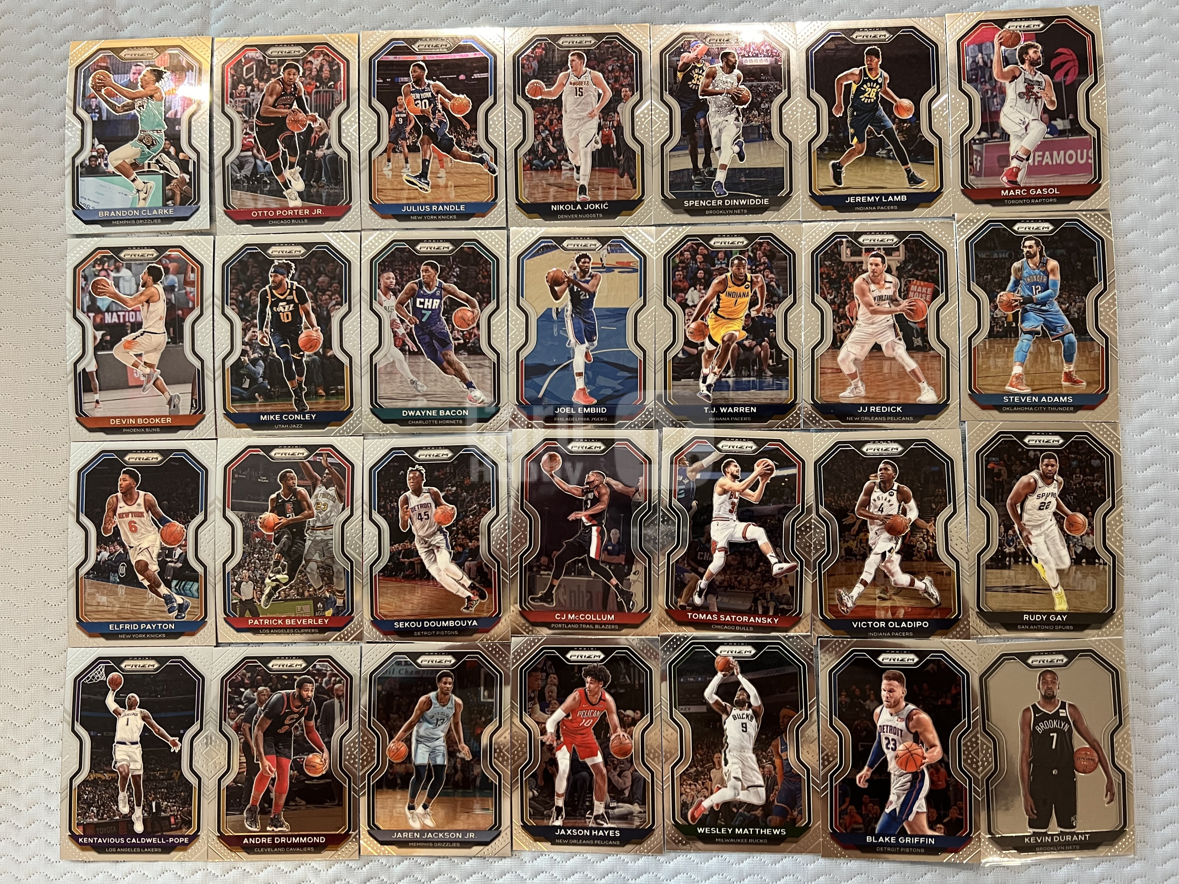 2020-21 Panini prizm 多人 28张 正base 基础卡 打包!!老盒子 经典老卡 约基奇 杜兰特 恩比德 加索尔等!!按需购买!!凑套必备!!