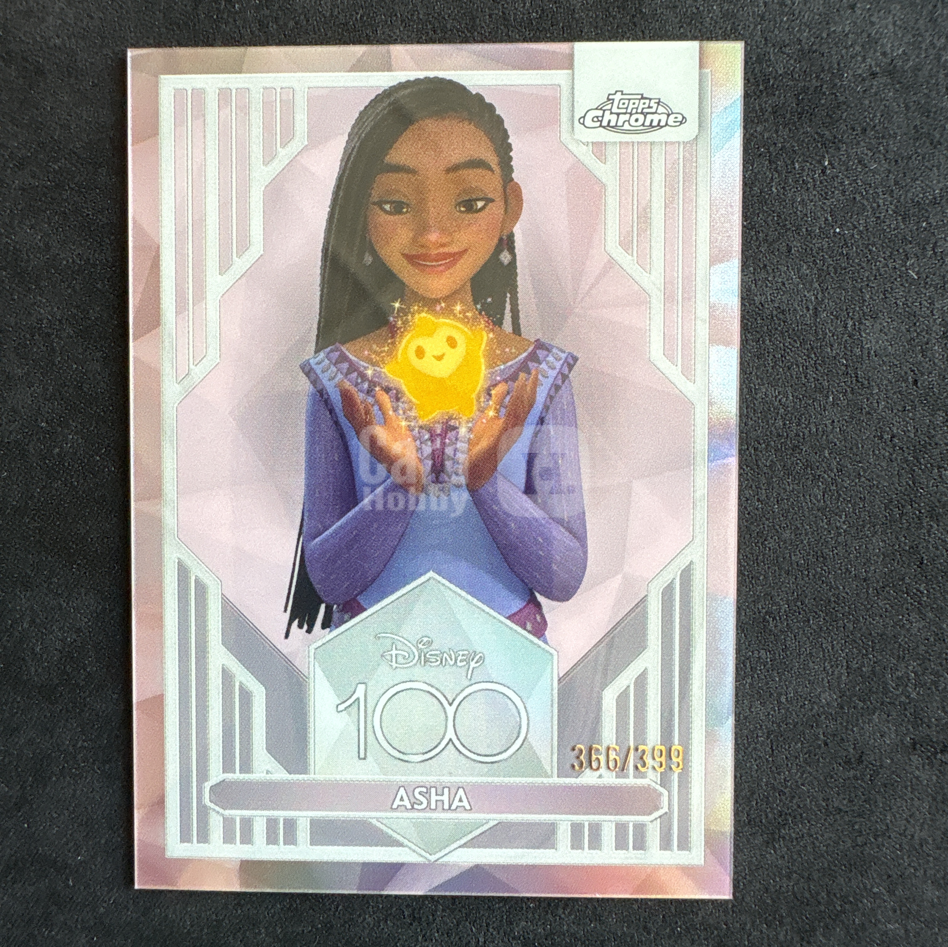 【十一拍卖】2023 Topps Chrome Disney 迪士尼100周年 元年 TC Asha 亚莎 星愿 /399编 粉折 收藏必备 微瑕 只合当日运费