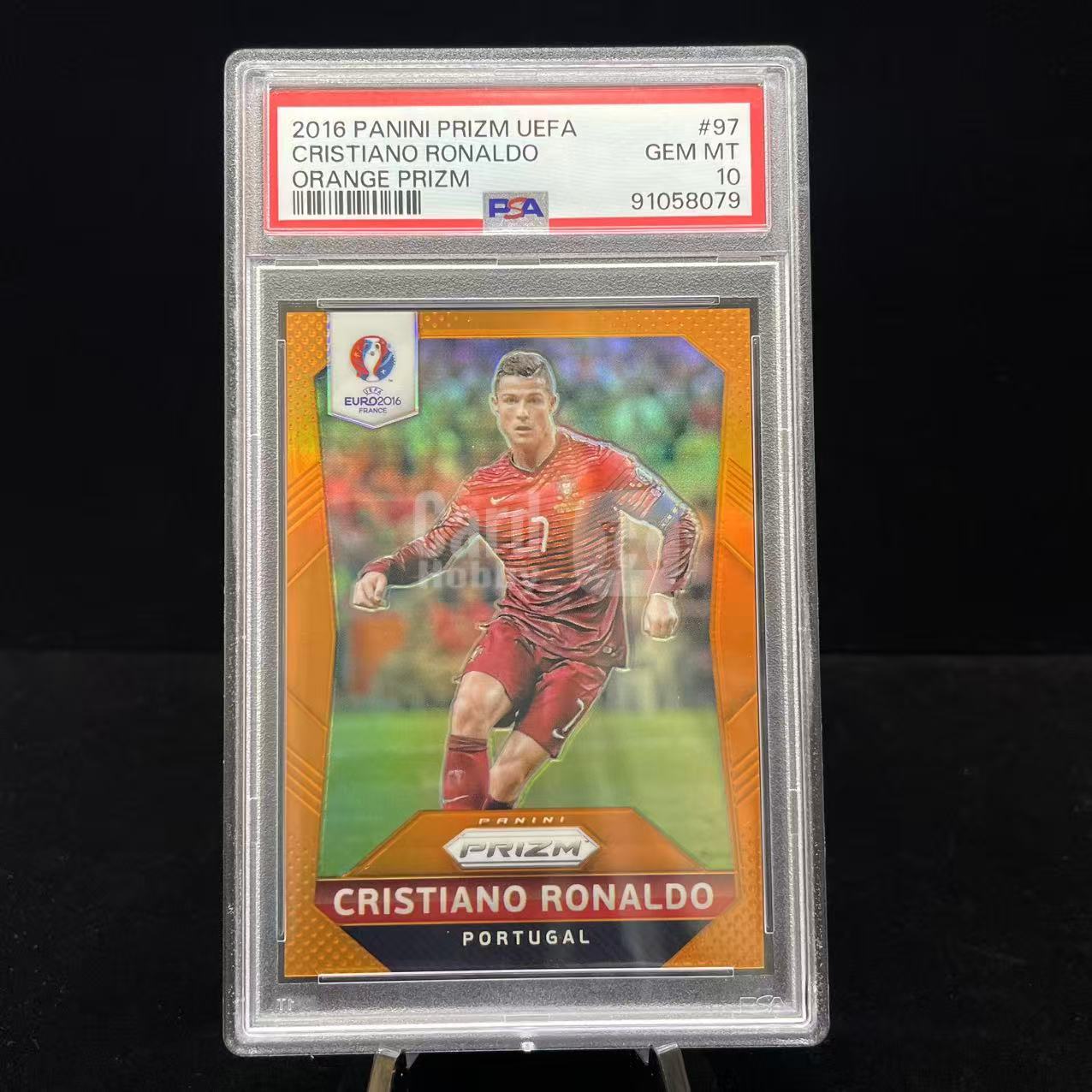 【德基拍卖】2016 Panini Prizm UEFA Cristiano Ronaldo 元年 欧洲杯PZ 葡萄牙 C罗 克里斯蒂亚诺 罗纳尔多 夺冠年 橙折 12/20编 PSA10分 收藏必备 卡品如图 Andy10-9