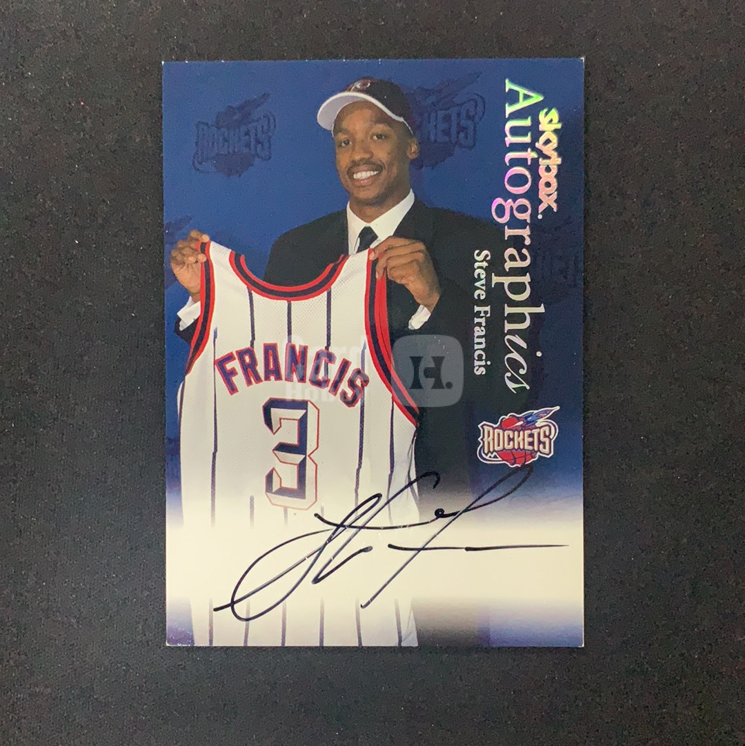 1999 SkyBox Autographics Steve Francis RC 【SC拍卖】新秀 火箭 弗朗西斯 卡签 签字 带钢印 收藏必备(Apollo)