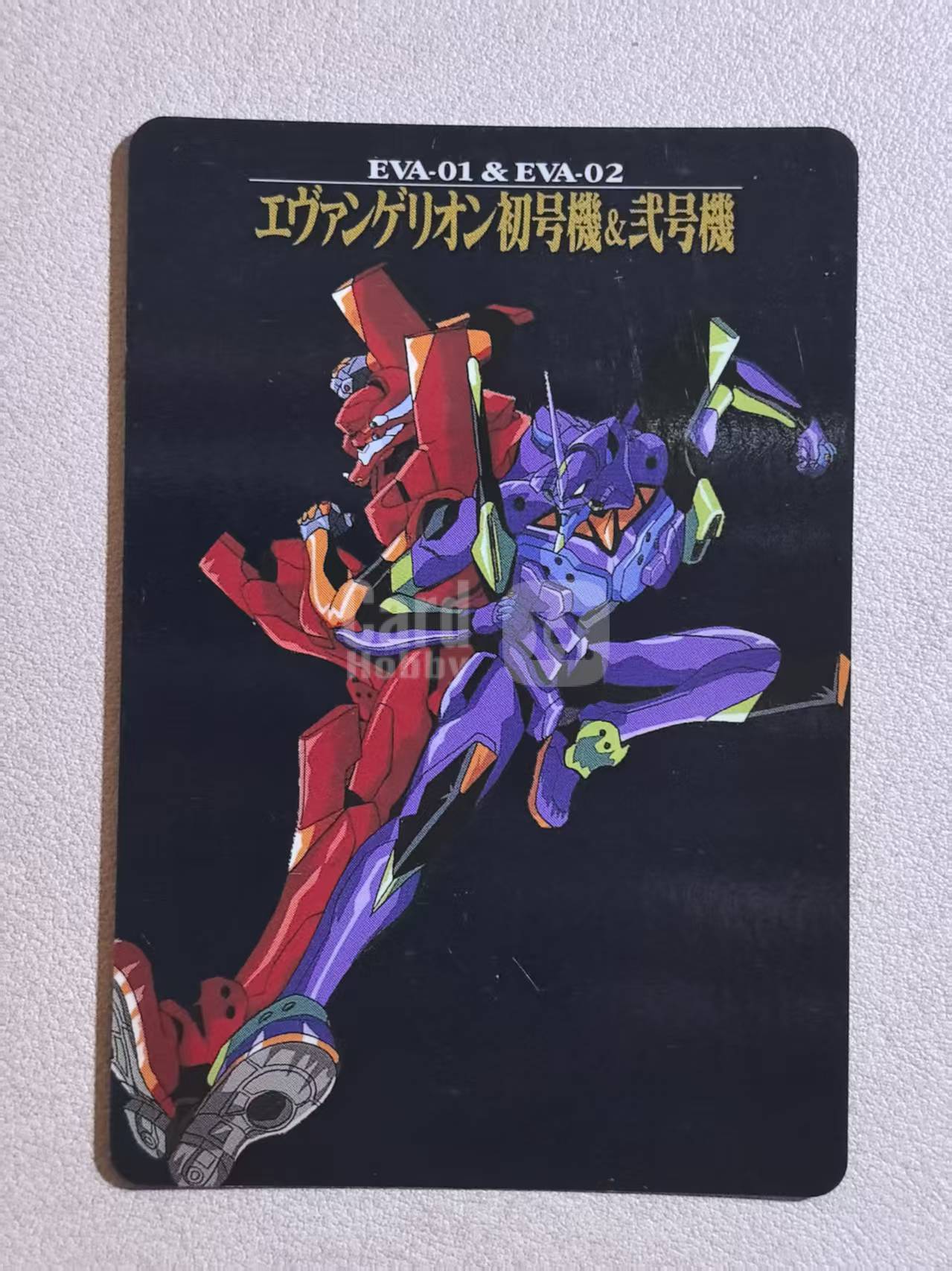 BANDAI 万代 90 年代复古赛璐璐插画风 新世纪福音战士(EVA) 日版 中古卡 “紫色初号机 EVA‑01”“红色二号机 EVA‑02” 编号No.29 卡边有瑕 卡品如图