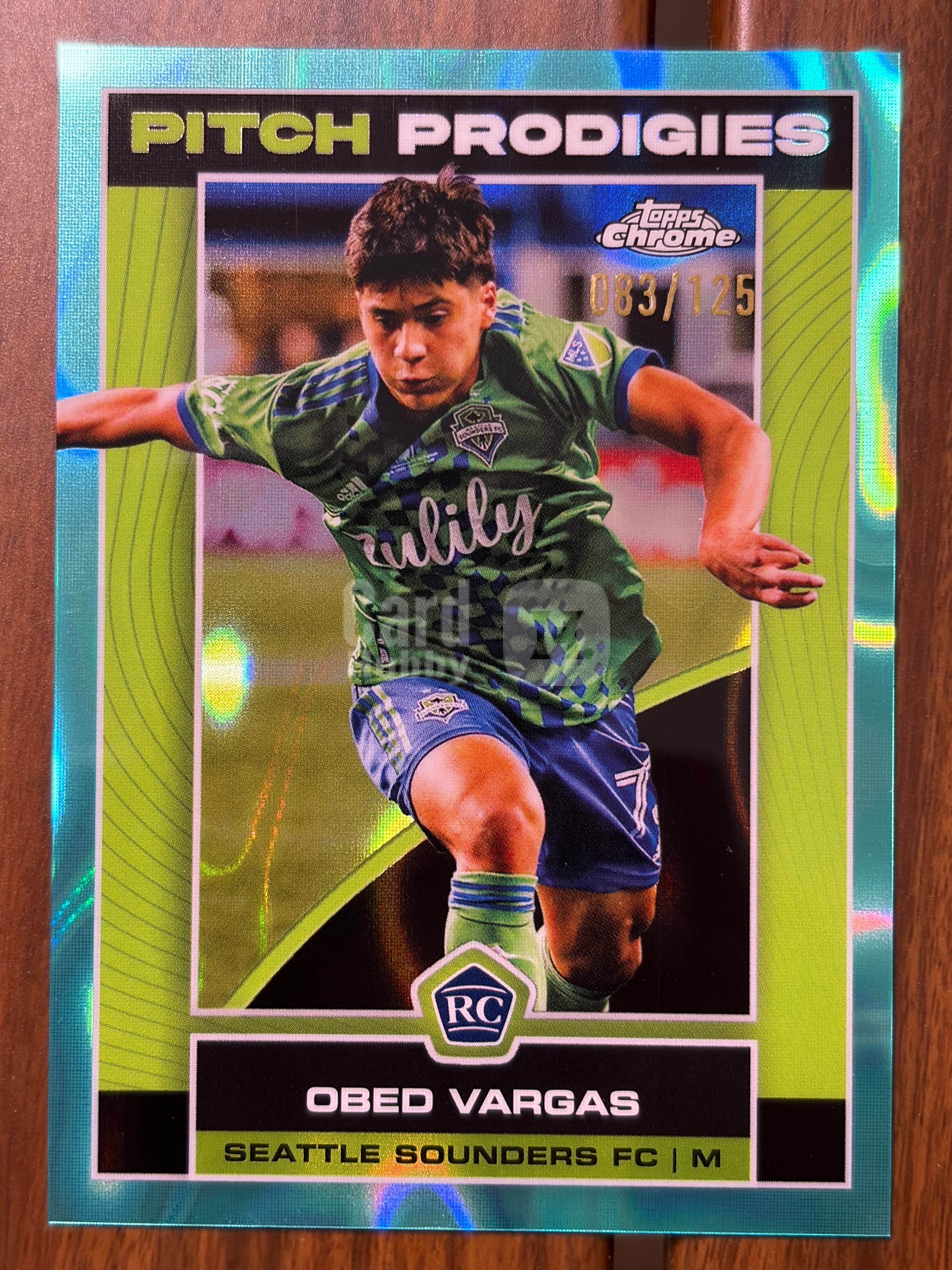 2023 Topps Chrome Obed Vargas RC 世界杯 墨西哥新星 马竞 美职联MLS 大热新秀 奥贝德 巴尔加斯 /125编 青熔岩折射 实卡美丽  收藏必备