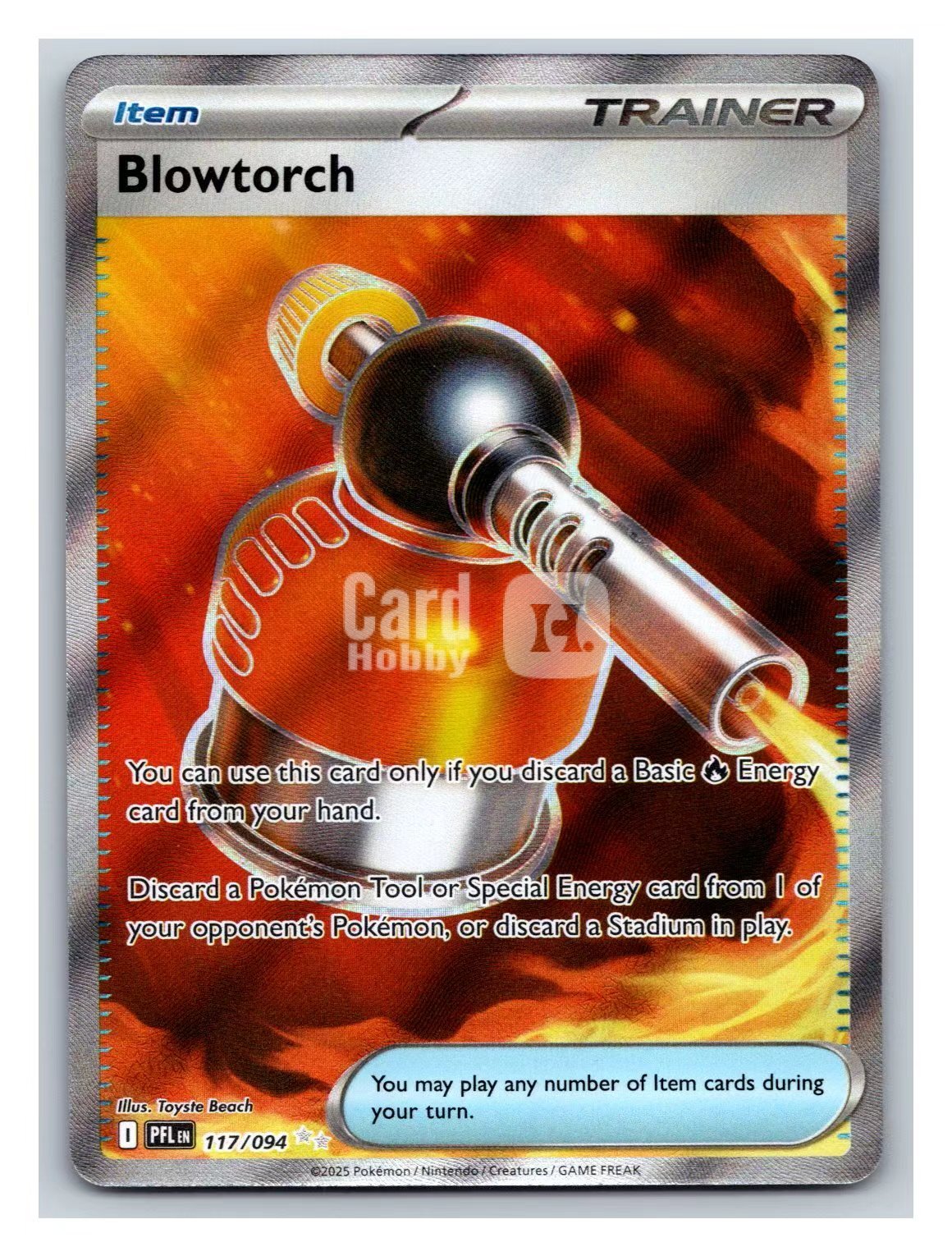 2025 Pokemon TCG   Blowtorch en 宝可梦 PFL EN 117/094 幻影火焰 高温燃烧器 全图闪卡 卡品如图