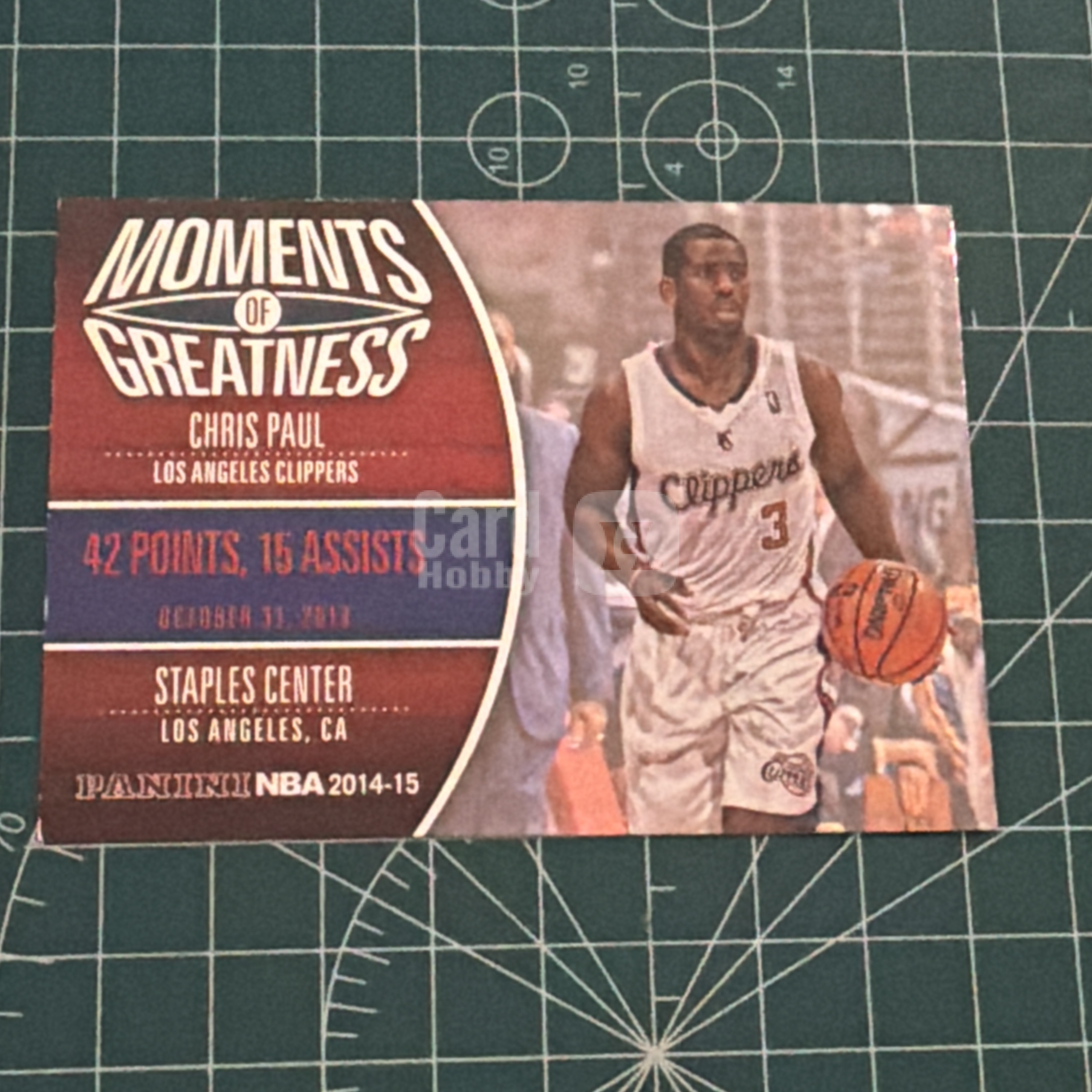 2014-15 Panini S.p.A Chris Paul 中雅图/中亚图 克里斯保罗 CP3 横版特卡 数据 伟大时刻 Moments of Greatness 闪卡 老卡 绝版卡 稀有大比例