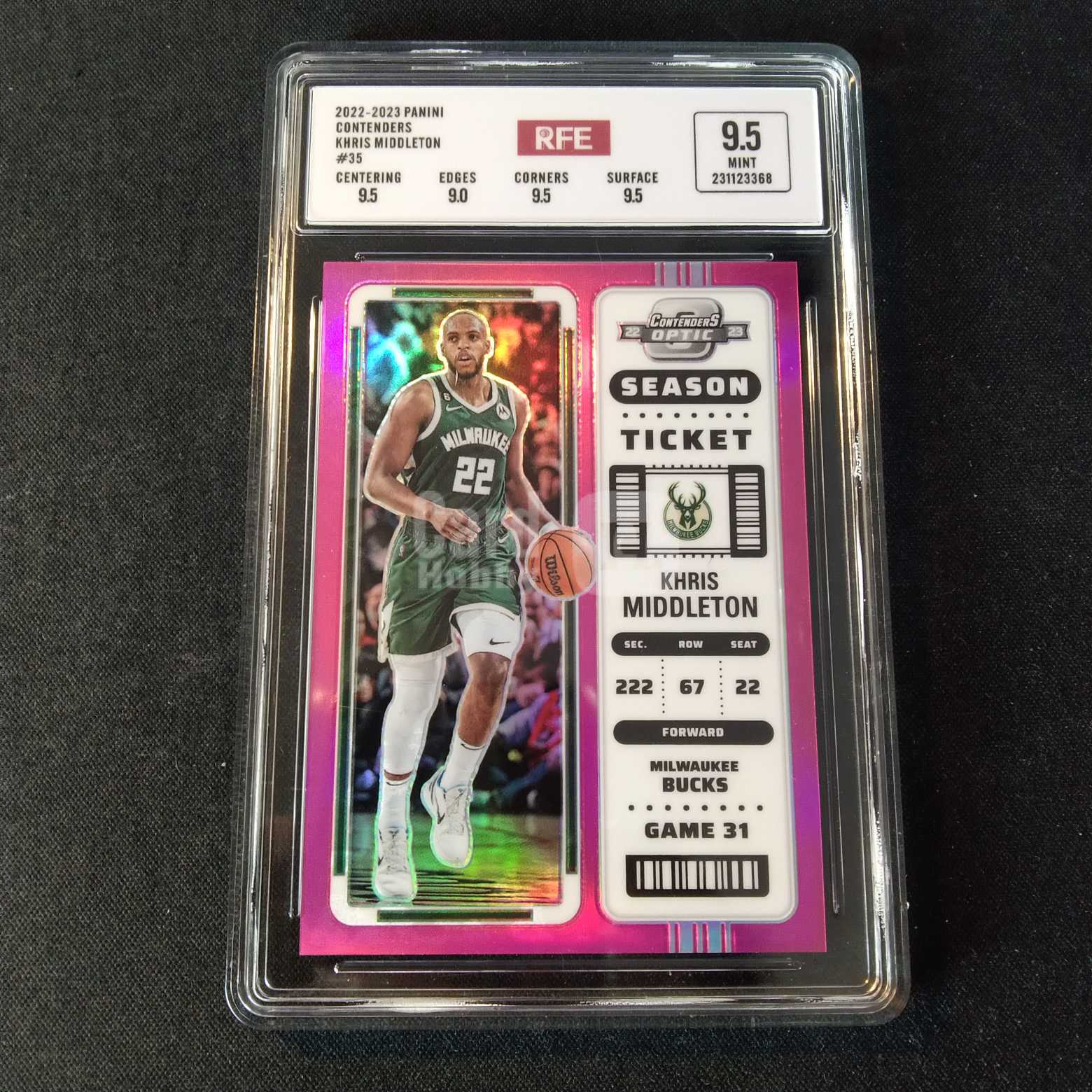 2022-23 Panini Contenders 米德尔顿 评级卡 雄鹿 折射 实卡精美稀有 品质保障 投资收藏必备 保值回购 详情见说明 【蓝色星球】