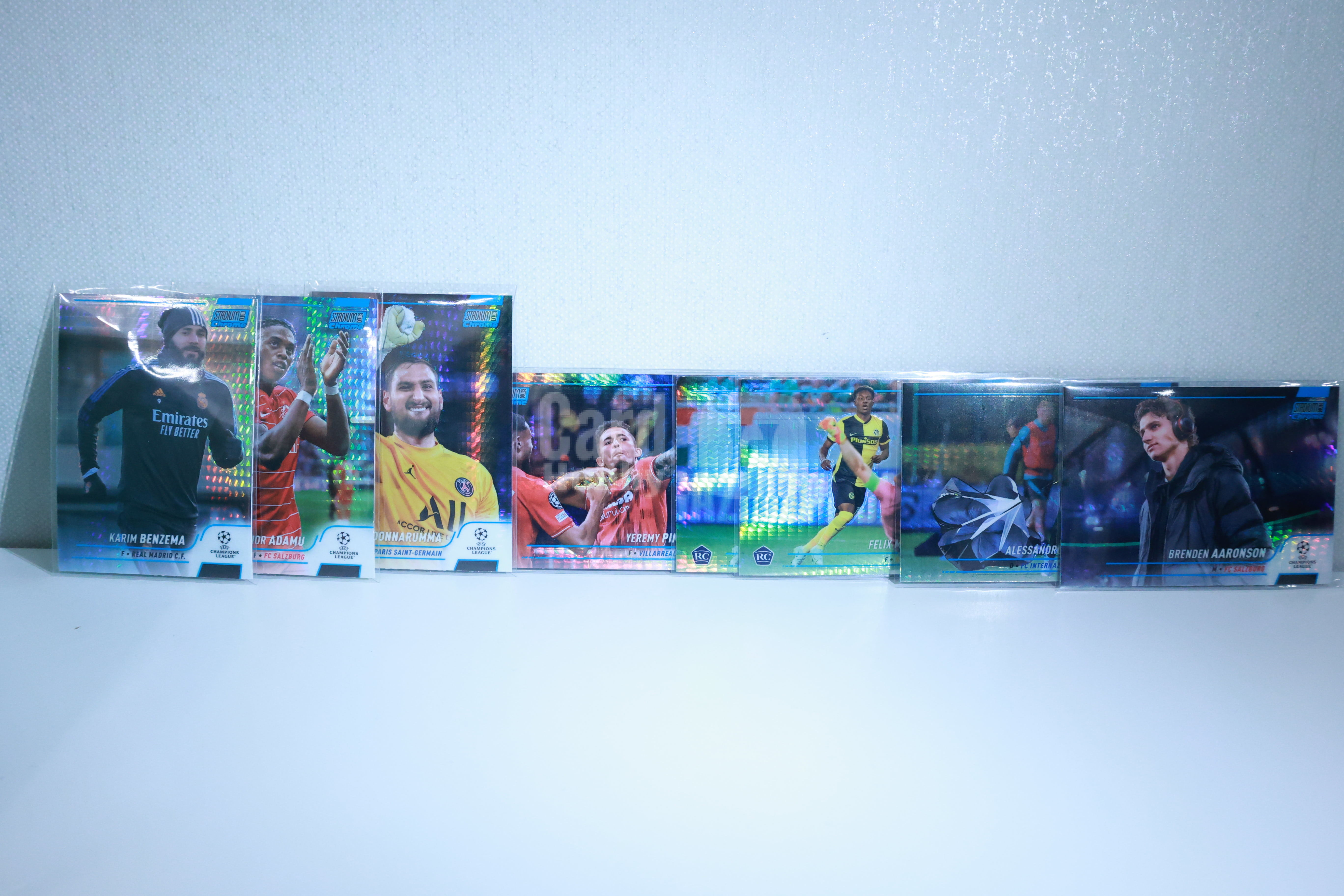 2022 Topps Stadium Club Chrome 1 RC 欧冠竞技场 新秀 马姆比姆比 本泽马 阿达木 多纳鲁马 阿伦森 巴斯托尼 皮诺 青棱镜折 lot8张 主页更多可合并