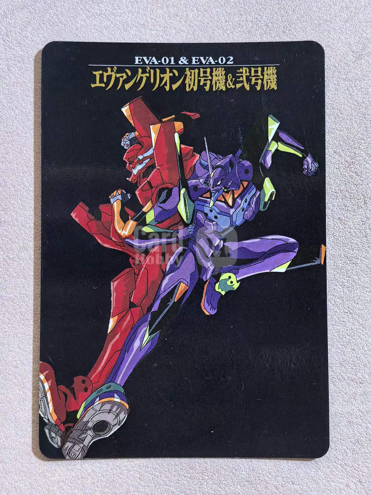 BANDAI 万代 90 年代复古赛璐璐插画风 新世纪福音战士(EVA) 日版 中古卡 “紫色初号机 EVA‑01”“红色二号机 EVA‑02” 编号No.29 卡边有瑕 卡品如图