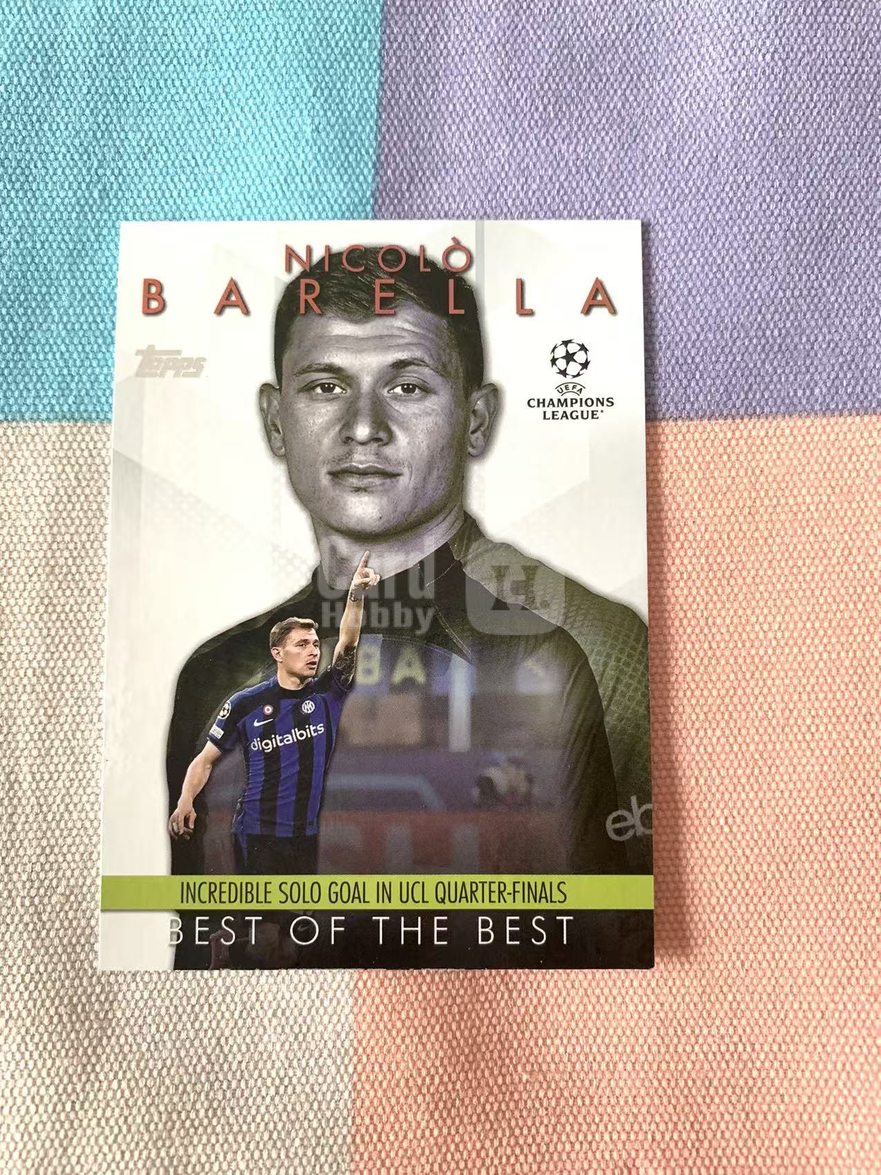 2024 Topps UCC nicolo barella 国际米兰 尼科洛 巴雷拉 Best特卡 折射 欧冠 卡品如图 雯雯