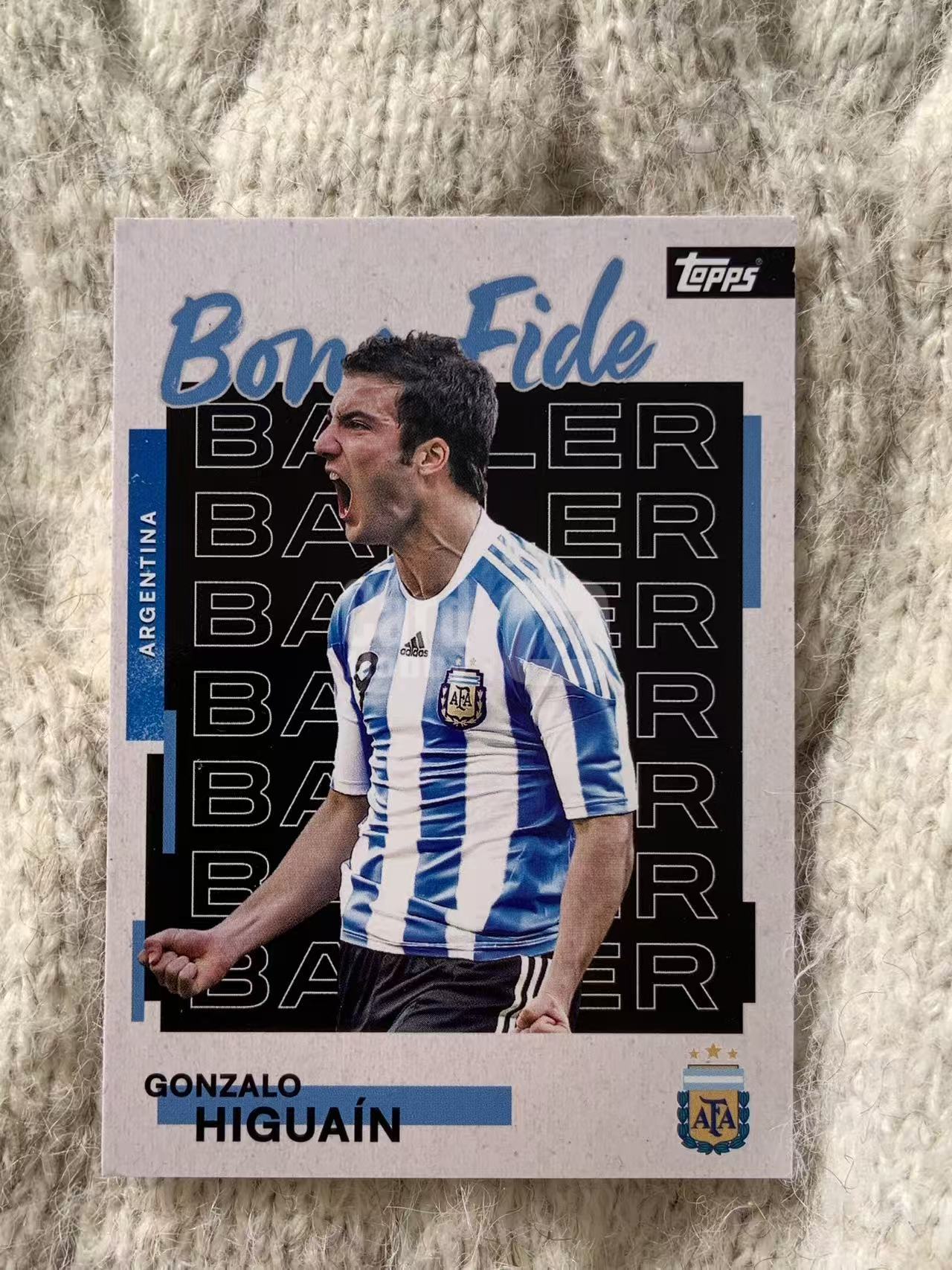 2024 Topps Bonafide Gonzalo Higuaín 冈萨洛・伊瓜因 - 阿根廷传奇前锋,门前终结能力出众,效力尤文皇马,大赛经验足,凑套必备