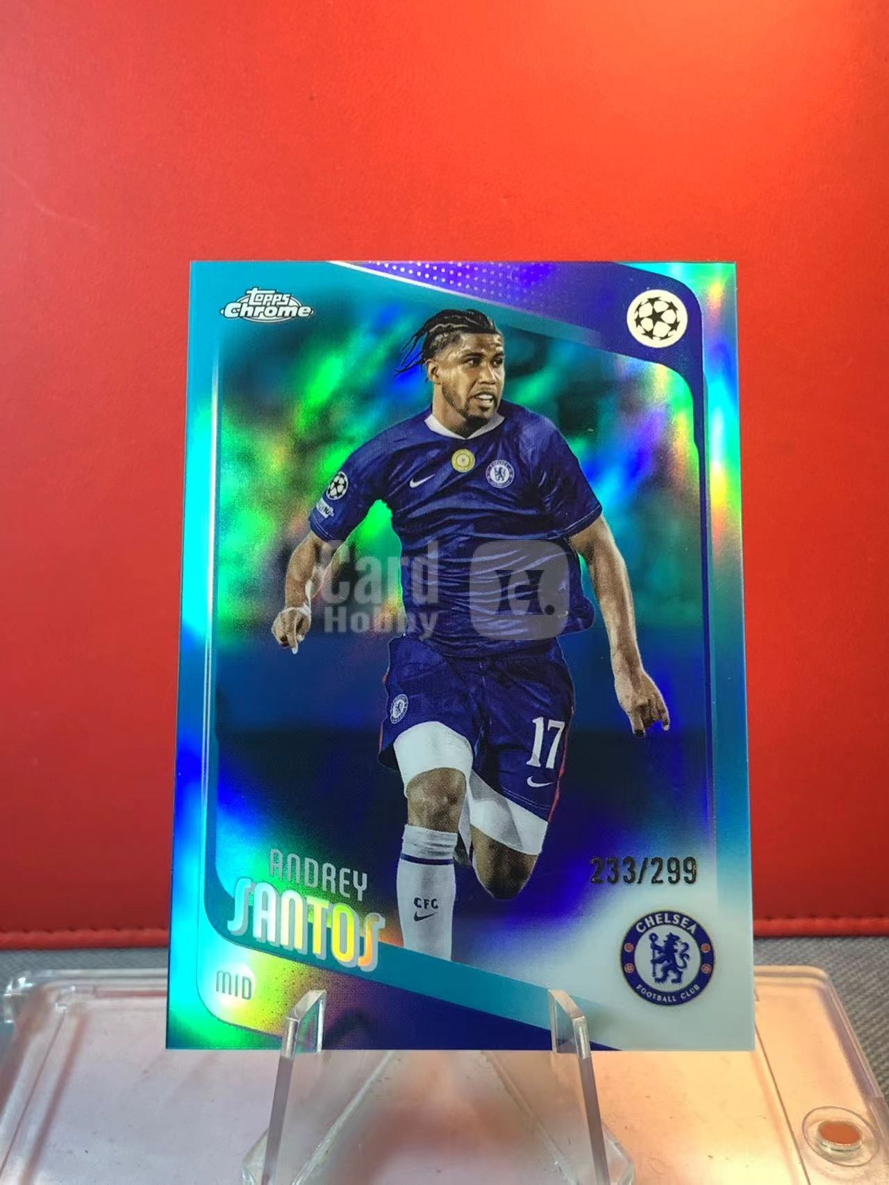 (詹叔代拍)2026 Topps Chrome TC 欧冠 Andrey Santos 安德雷 桑托斯 切尔西 233/299编 青折 卡品如图 顺丰寄付 泰山