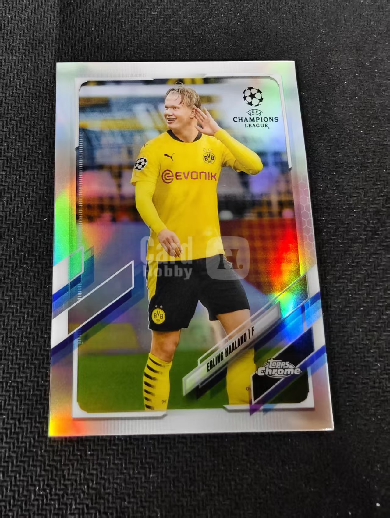 【可合并,不累计】2021 Topps Chrome Erling Haaland 哈兰德 挪威 曼城 多特蒙德 欧冠 银折 划痕 边角瑕疵 #49