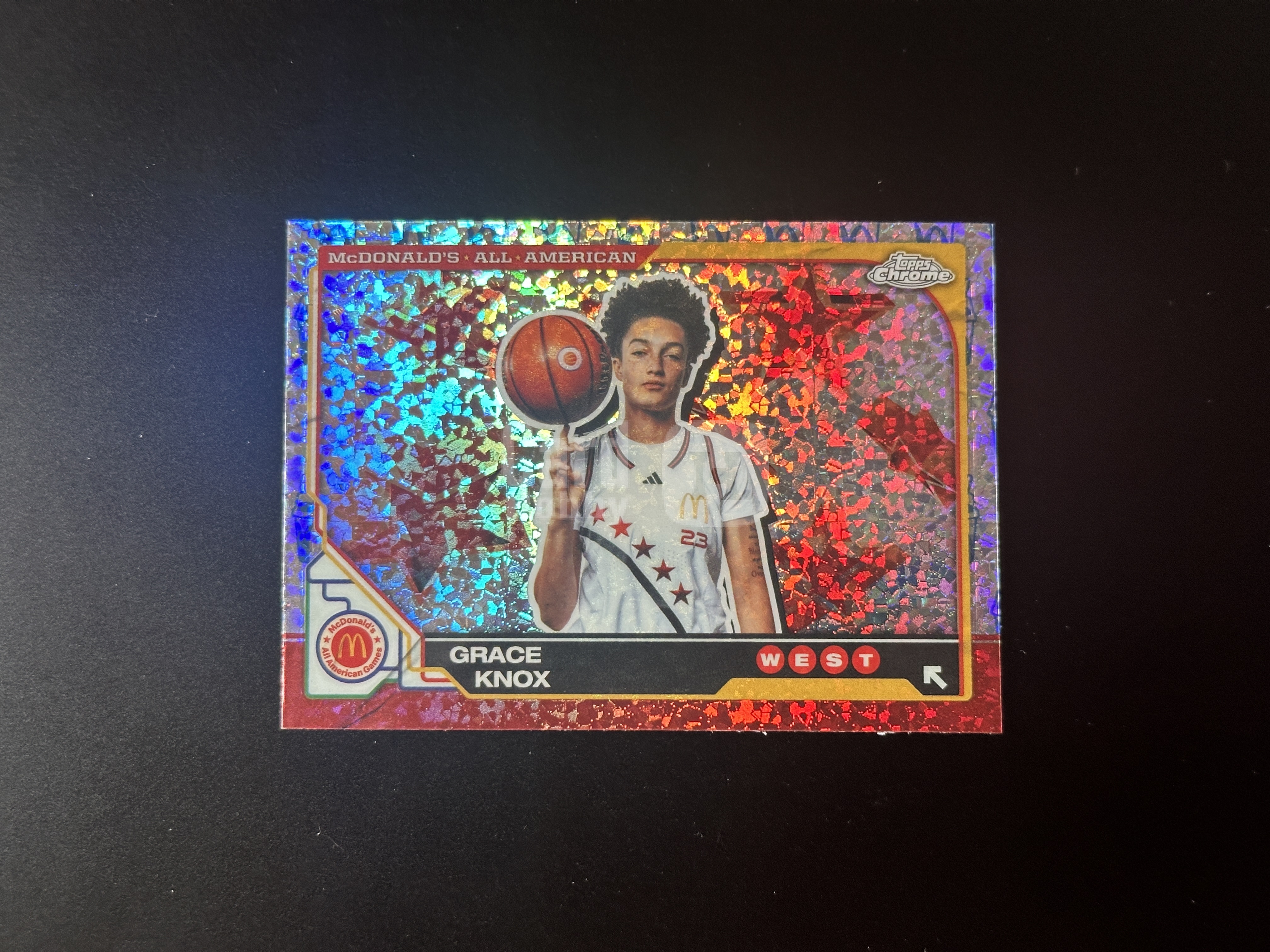 2025 Topps McDonald's Grace Knox RC TC 麦当劳全明星 格雷斯 诺克斯 编号74 碎钻折 折射 明星高中生 收藏必备 卡品如图