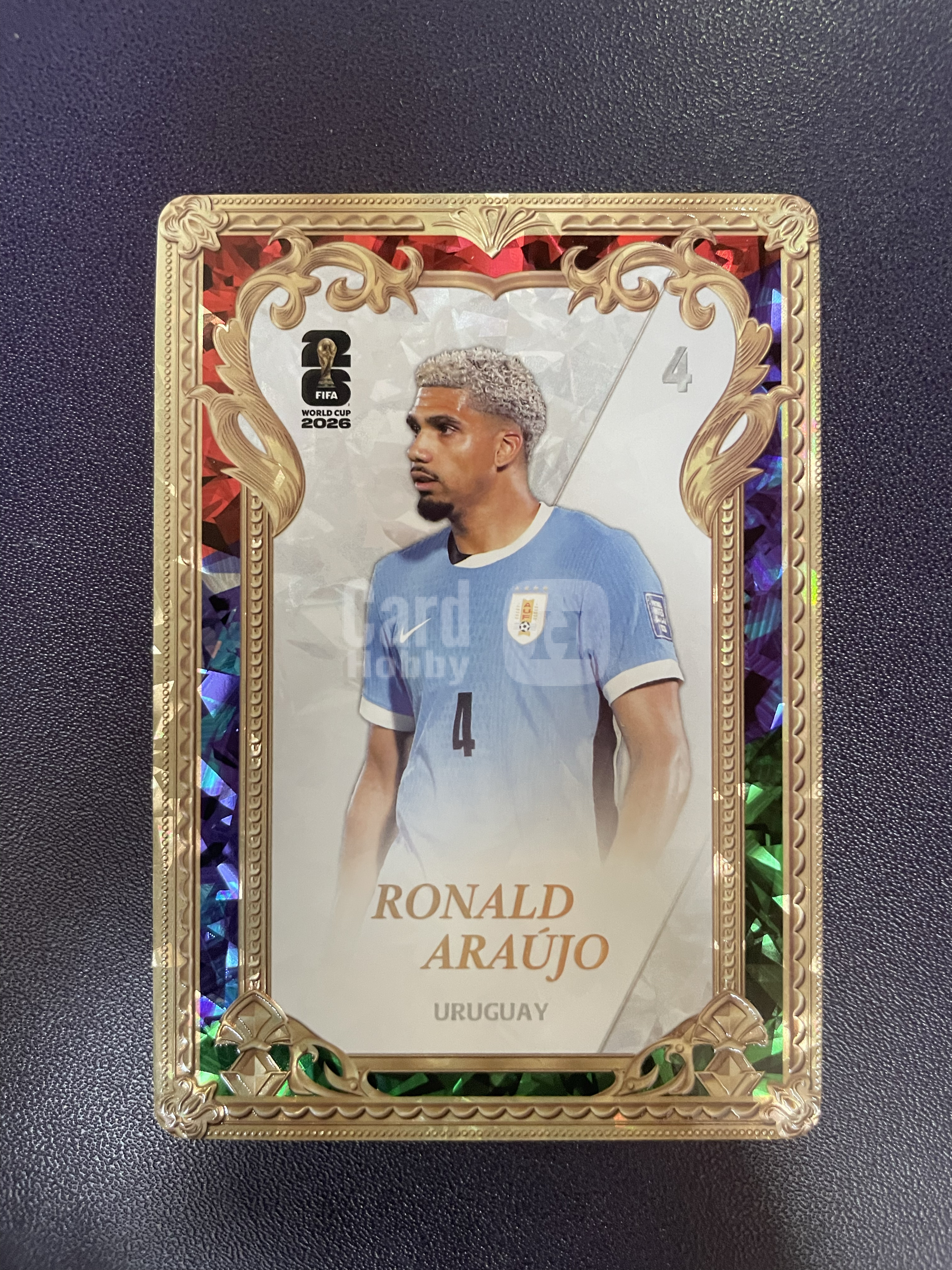 2026 Panini World Cup Prizm Ronald Araujo 卡游 帕尼尼 阿劳霍 铭金卡 特卡 薄卡 实卡精美 乌拉圭 巴萨 巴塞罗那 通行卡品细节如图 徐哥