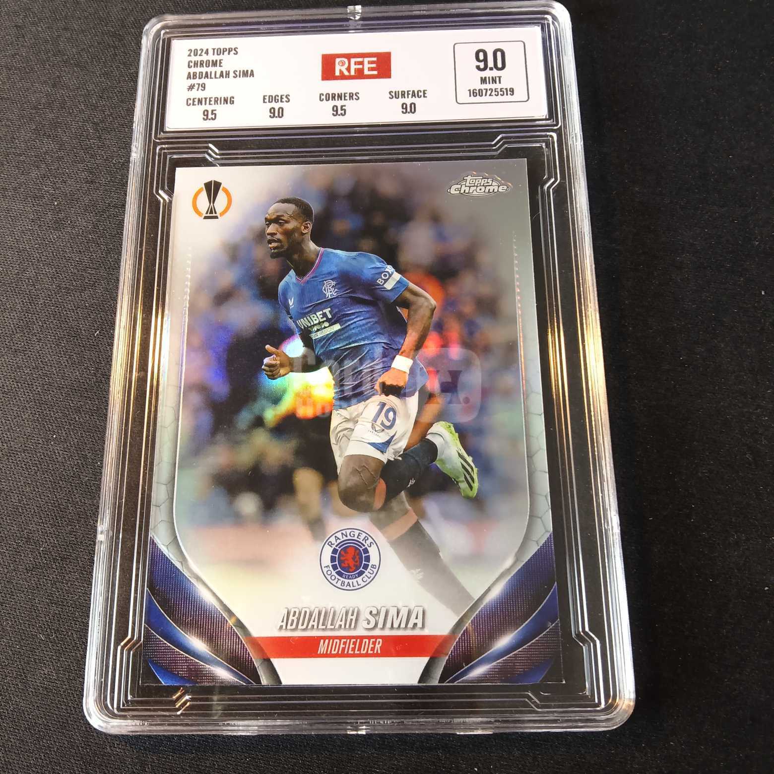 2024 Topps Chrome 阿卜杜拉 西玛 评级卡 格拉斯哥流浪者 折射 实卡精美稀有 品质保障 投资收藏必备 保值回购 详情见说明 【蓝色星球】