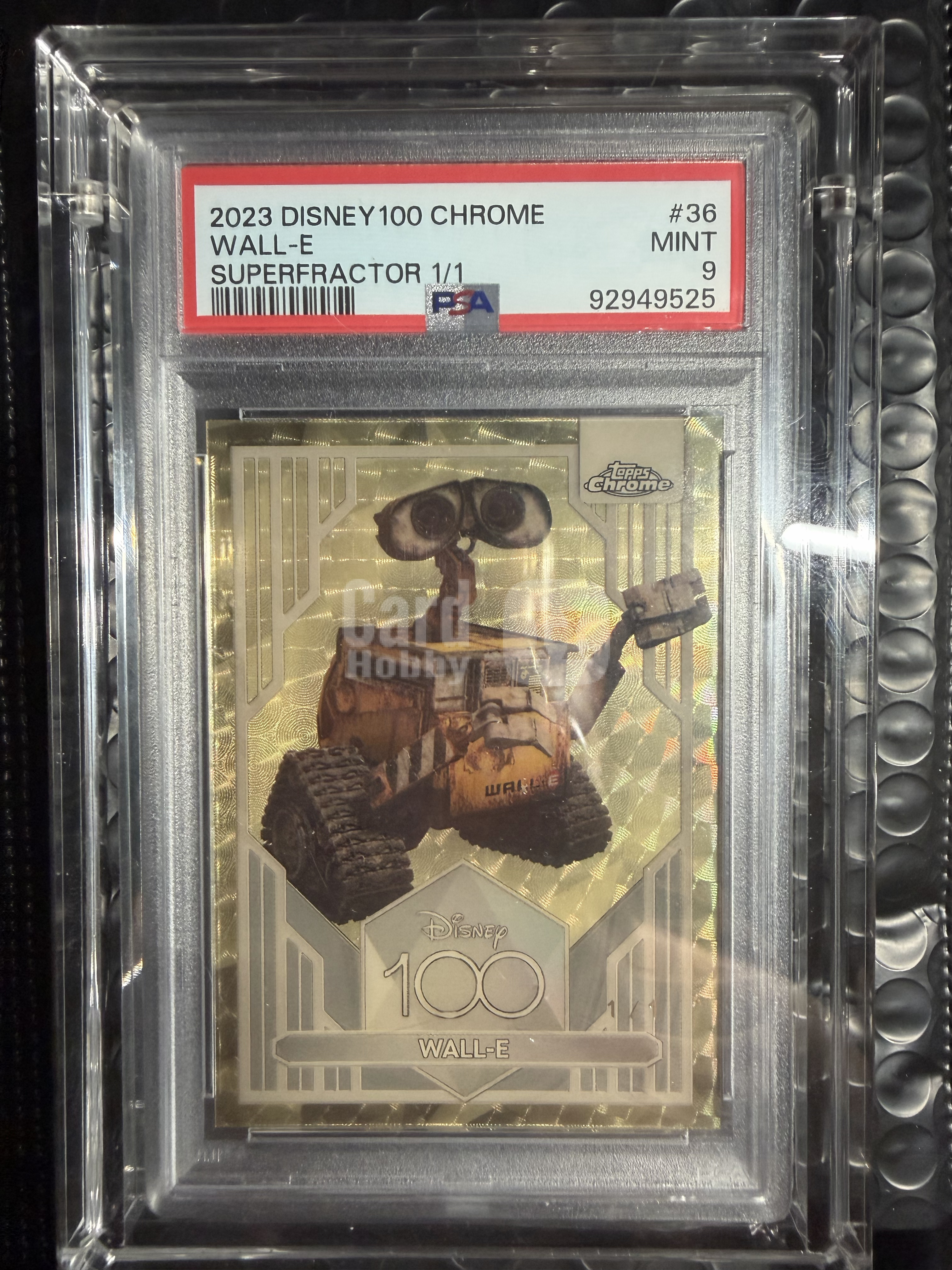 2023 Topps disney 瓦力 2023 Topps Chrome Disney 元年迪士尼 100周年TC WALL‑E 瓦力 机器人总动员 1-1 编 爆金 折射 PSA9