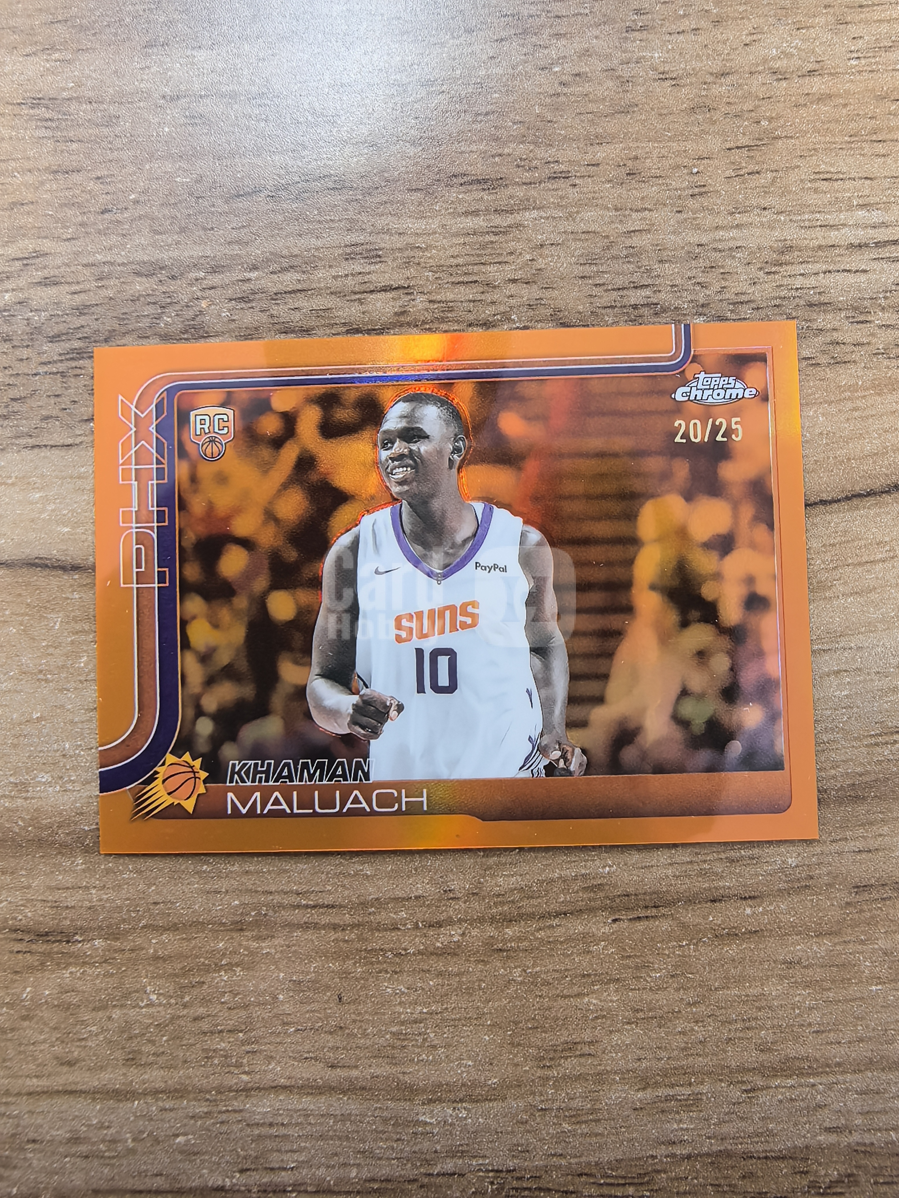 2025 Topps Chrome Khaman Maluach RC 太阳 卡曼马卢阿奇 新秀 20/25编 橙折 折射 微瑕 实卡精美 卡品如图 收藏必入 七哥