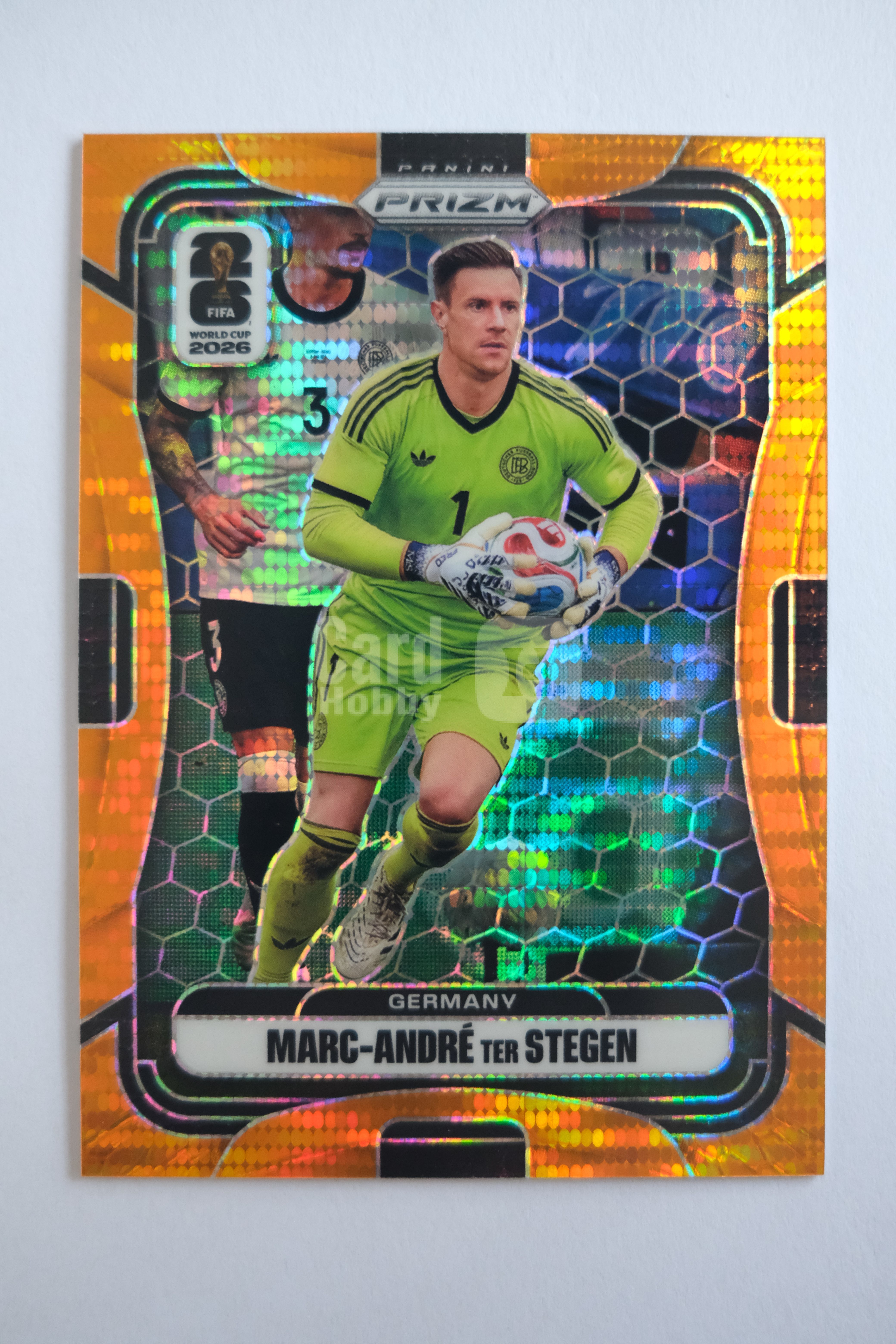 2026 Panini Prizm World Cup Stegen 2025-26 帕尼尼 FIFA 世界杯 PZ 德国 马克 安德烈 特尔施特根 脉冲橙折射 99编 卡品如图 XY689
